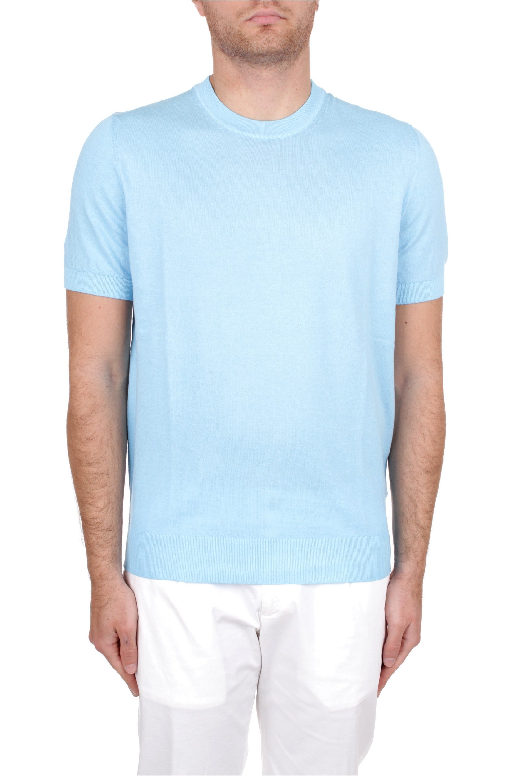 MAGLIA MANICHE CORTE FEDELI CASHMERE GIZA TURCHESE 155