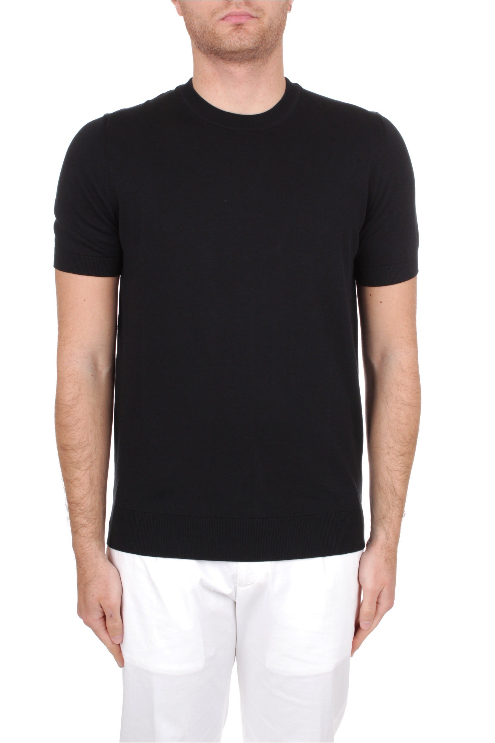 MAGLIA MANICHE CORTE FEDELI CASHMERE GIZA NERO 36