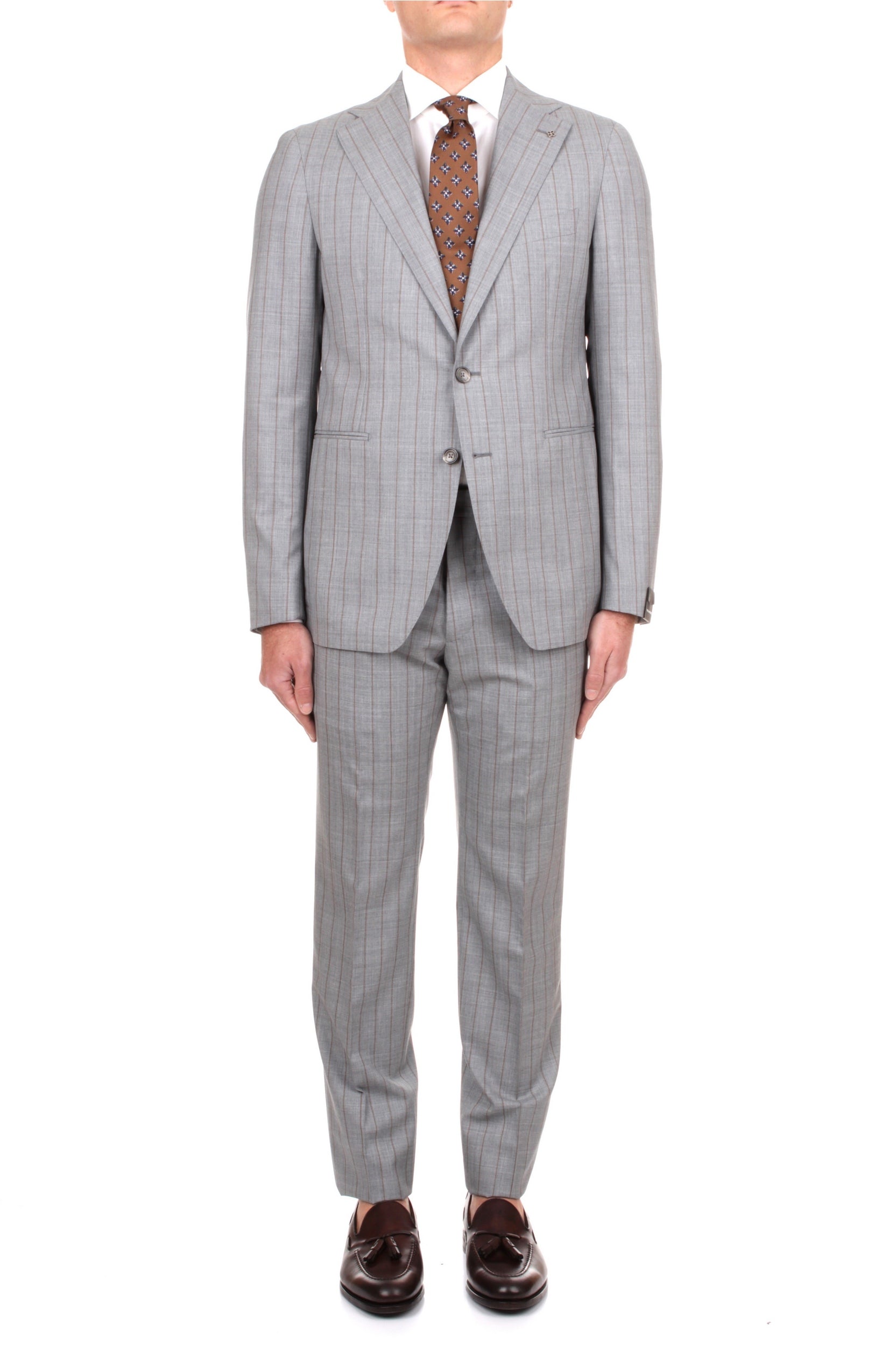 ABITO MONOPETTO TAGLIATORE GESSATO GRIGIO PERLA P1359