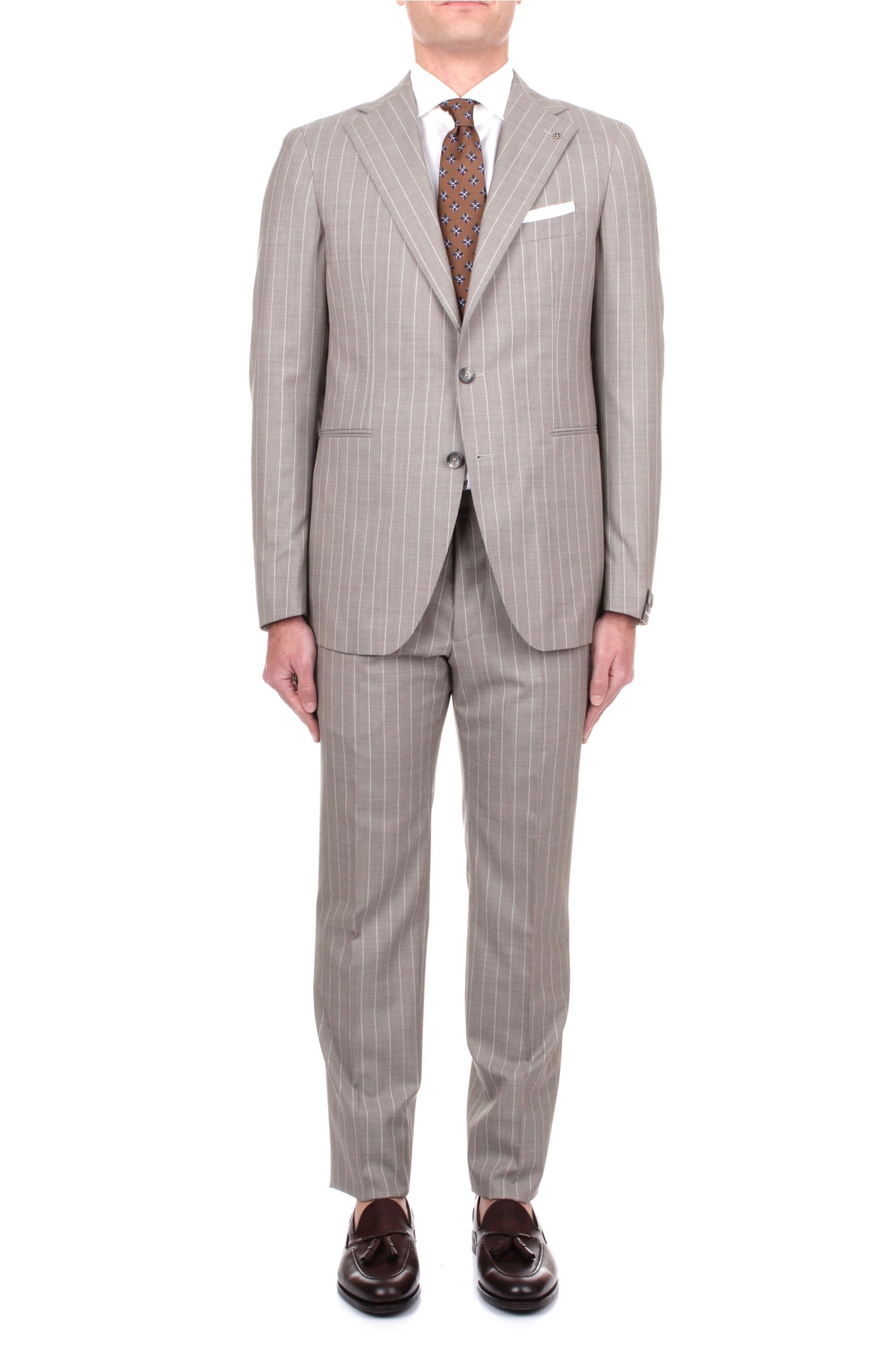 ABITO MONOPETTO TAGLIATORE GESSATO TORTORA T3066