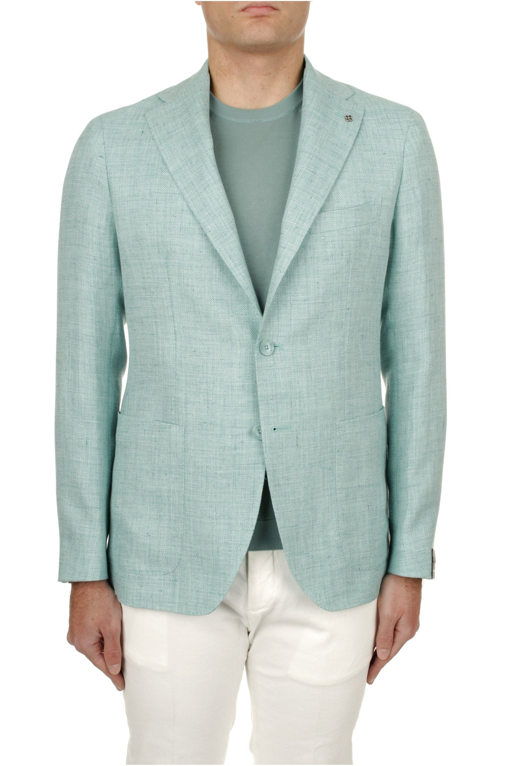 BLAZER MONOPETTO TAGLIATORE VERDE ACQUA V1105