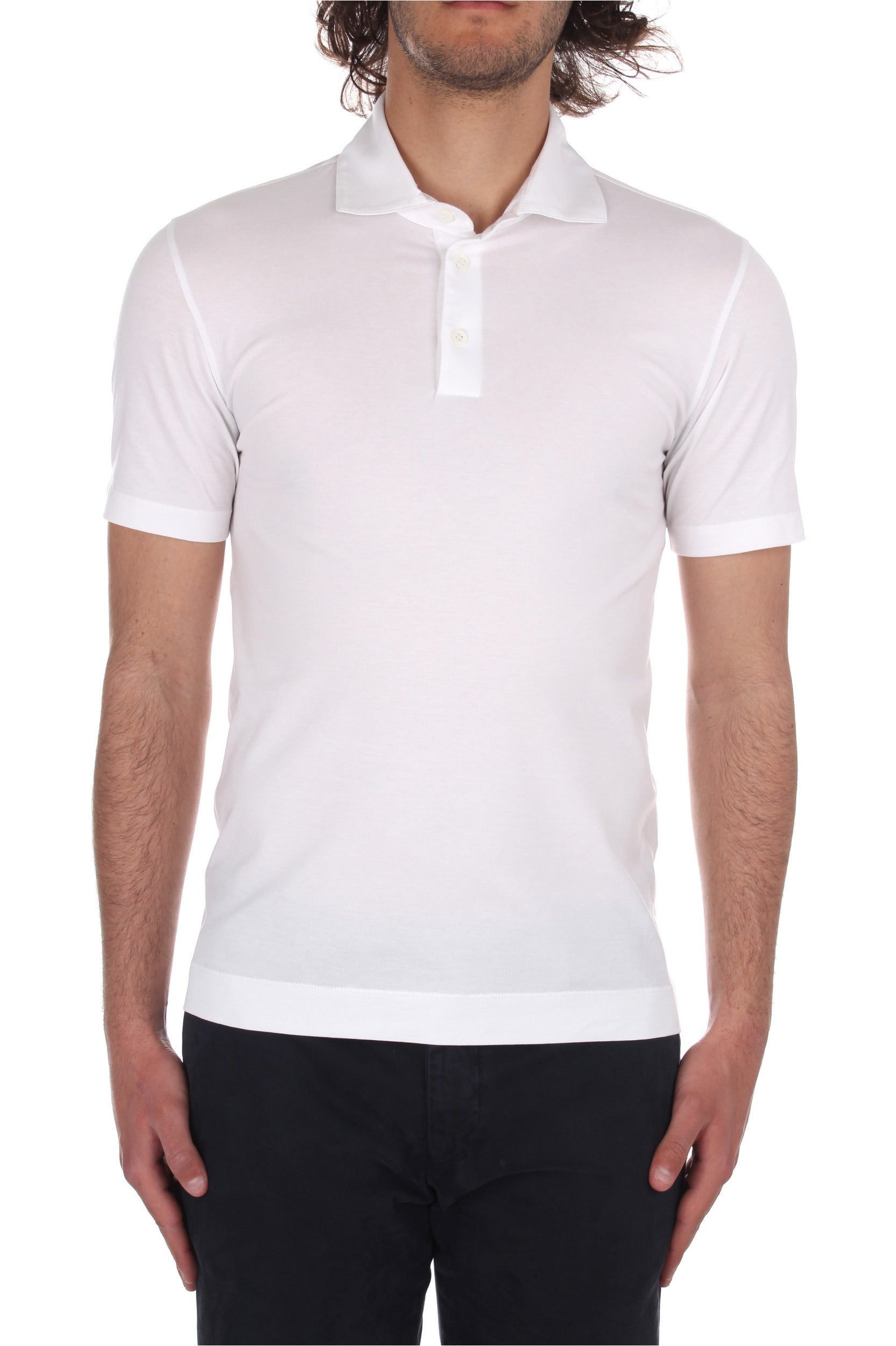 POLO MANICHE CORTE CRUCIANI BIANCO 90400