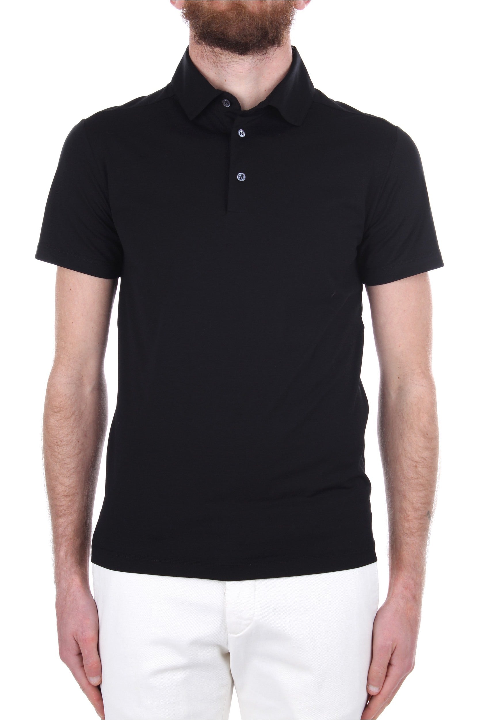 POLO MANICHE CORTE CRUCIANI NERO 2000