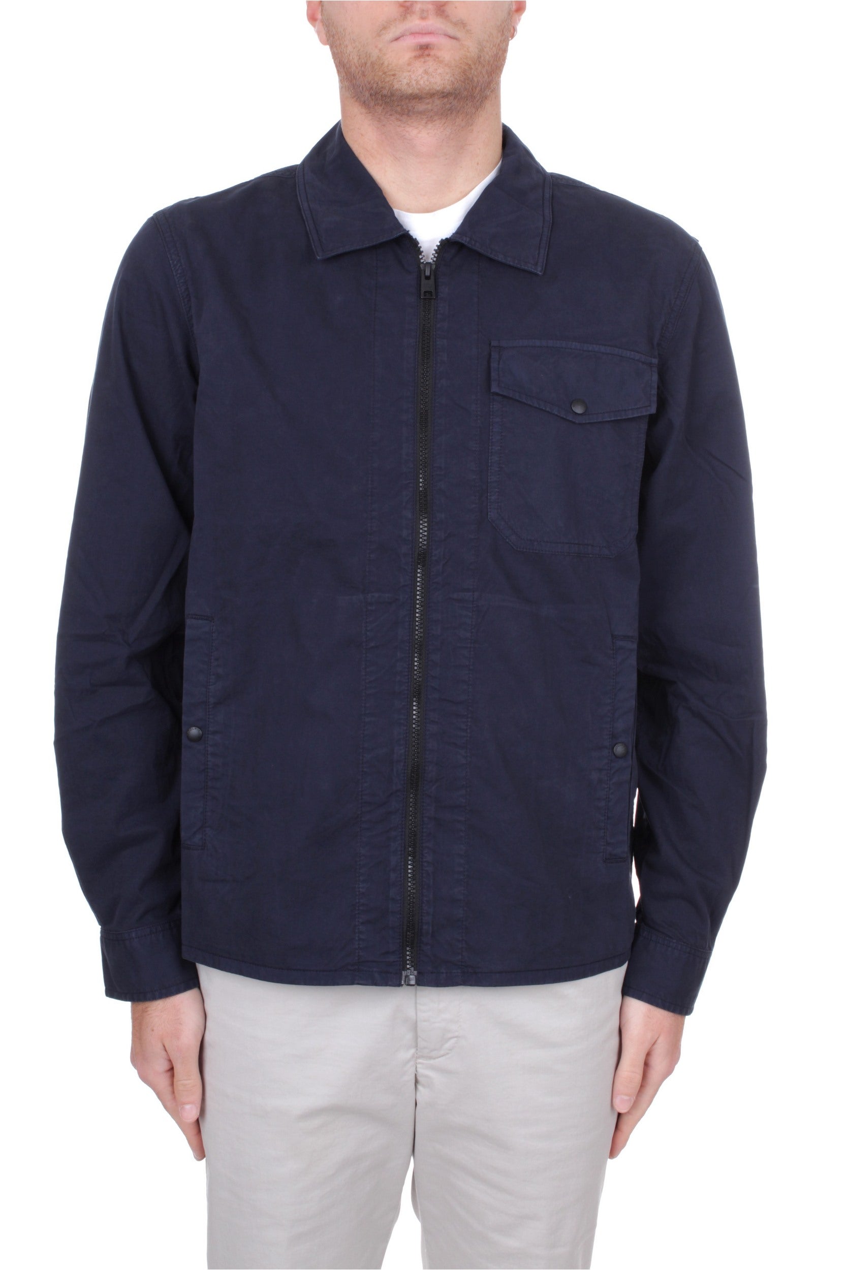 OVERSHIRT WOOLRICH GABARDINE MELTON BLUE 3989