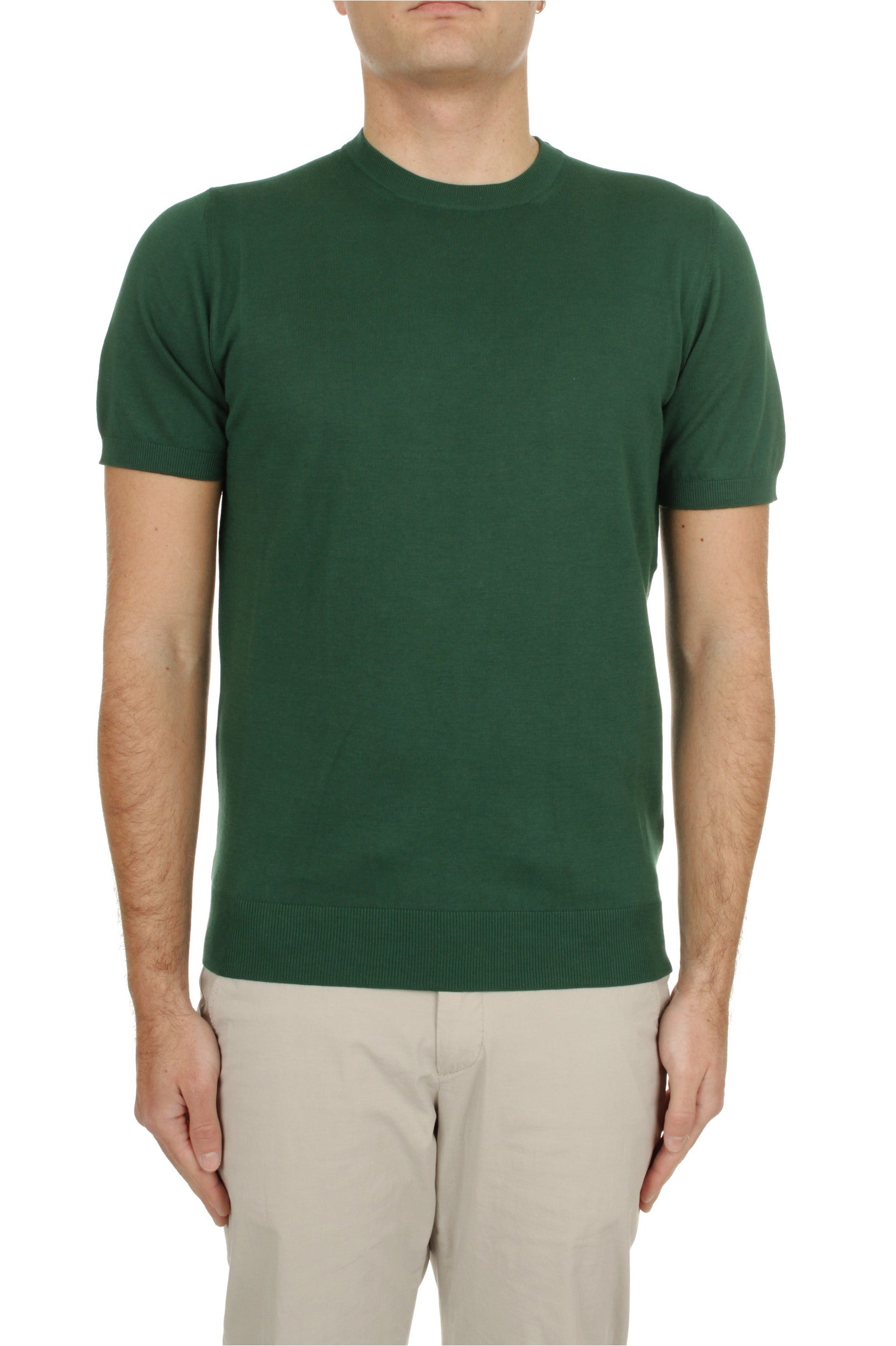 MAGLIA GIROCOLLO MANICHE CORTE MAURO OTTAVIANI VERDE 0168