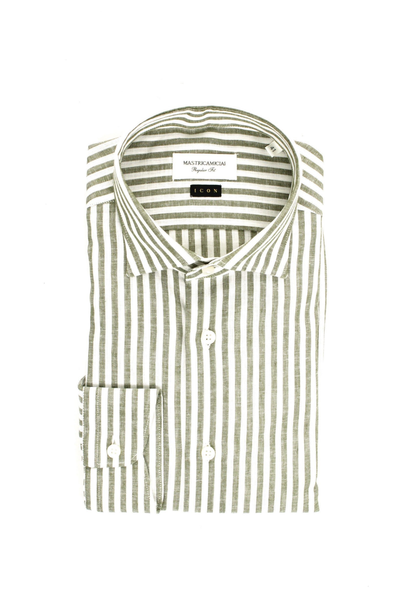 CAMICIA A RIGHE MASTRICAMICIAI BIANCO/VERDE 00