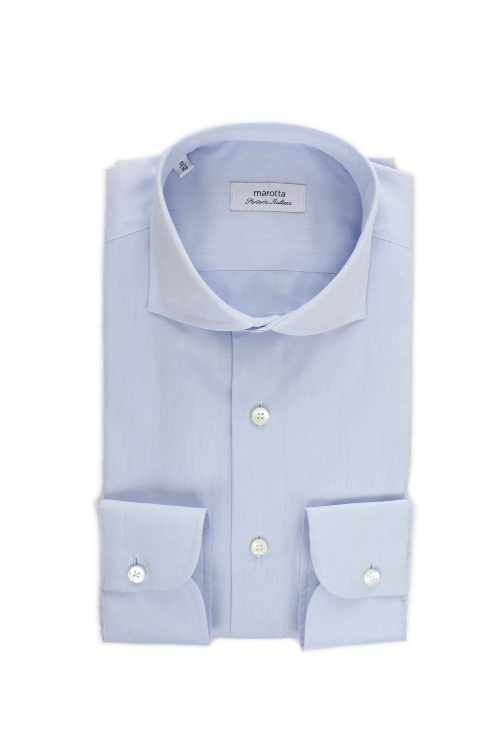 CAMICIA COLLO FRANCESE MAROTTA TWILL 101 B002 CELESTE