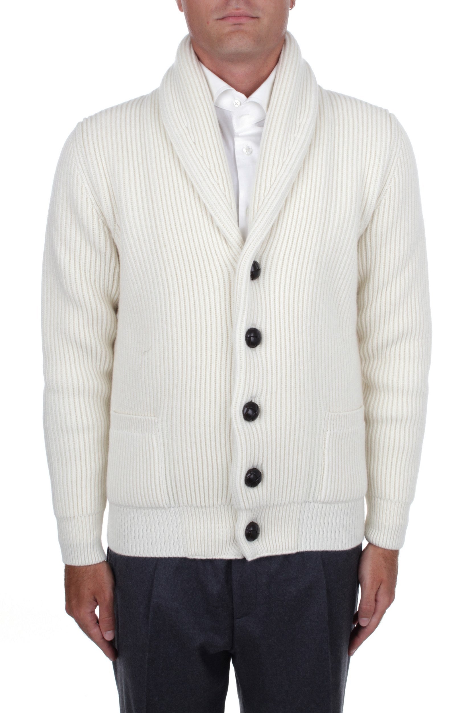 CARDIGAN MCGEORGE ENGLISH RIB PANNA 1