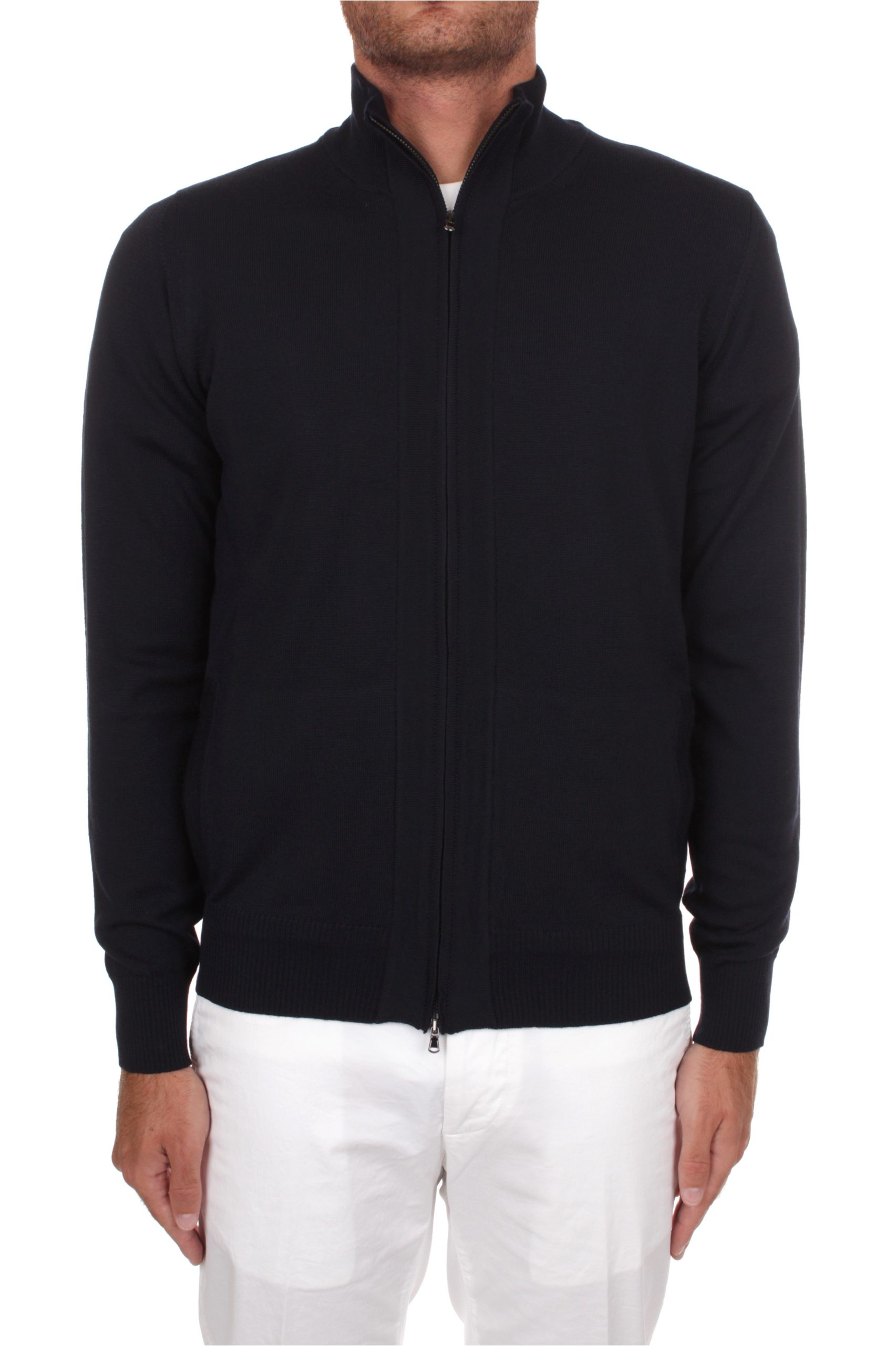 MAGLIA CON ZIP ALPHA STUDIO BLU NOTTE 1012