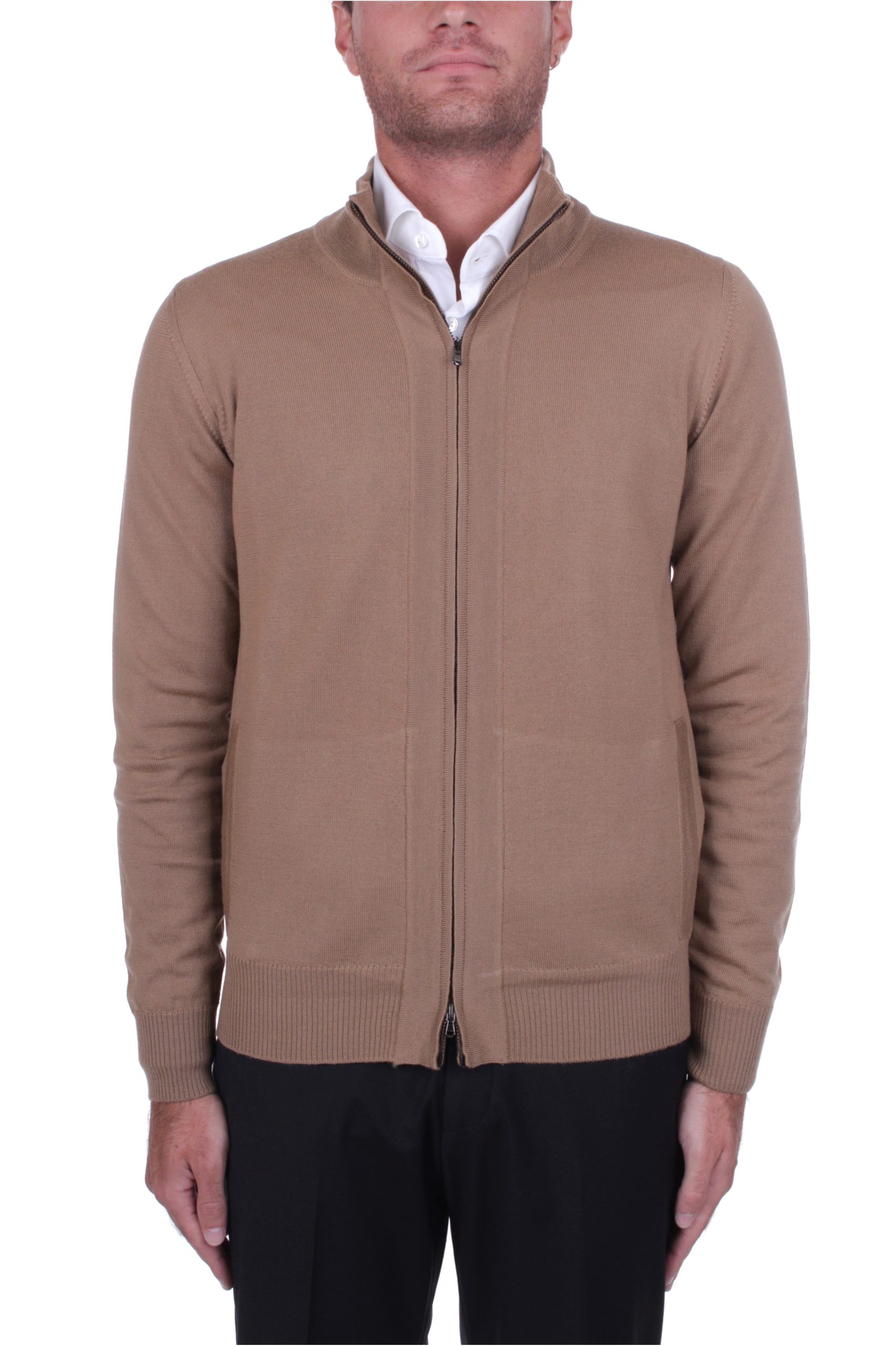 MAGLIA CON ZIP ALPHA STUDIO BISCOTTO 1008