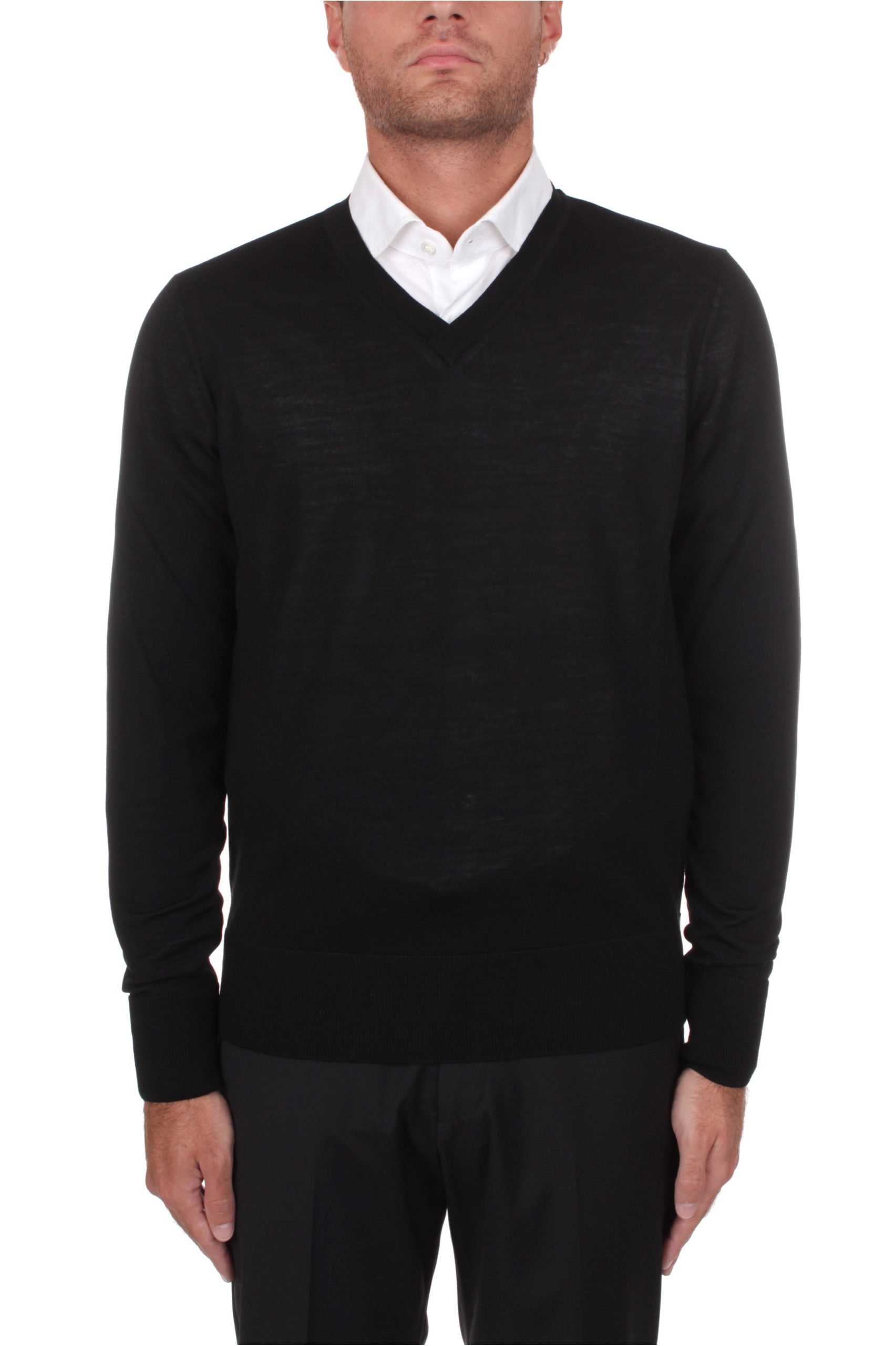 MAGLIA COLLO A V HINDUSTRIE BLACK