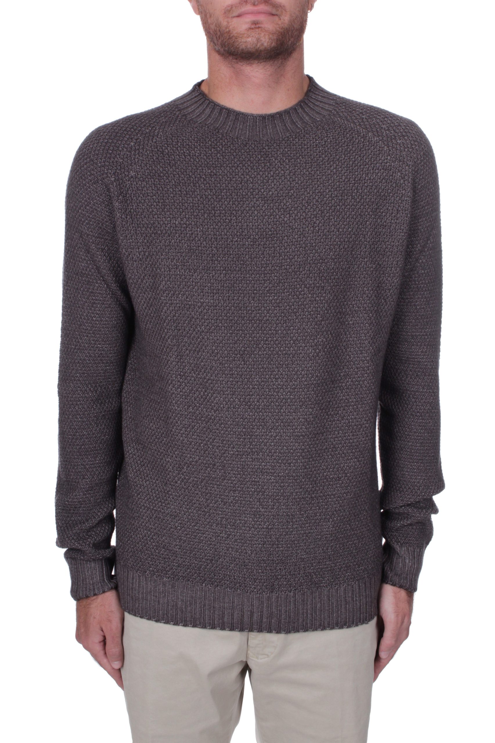 MAGLIA GIROCOLLO H953 GRANA DI RISO TESTA DI MORO 15