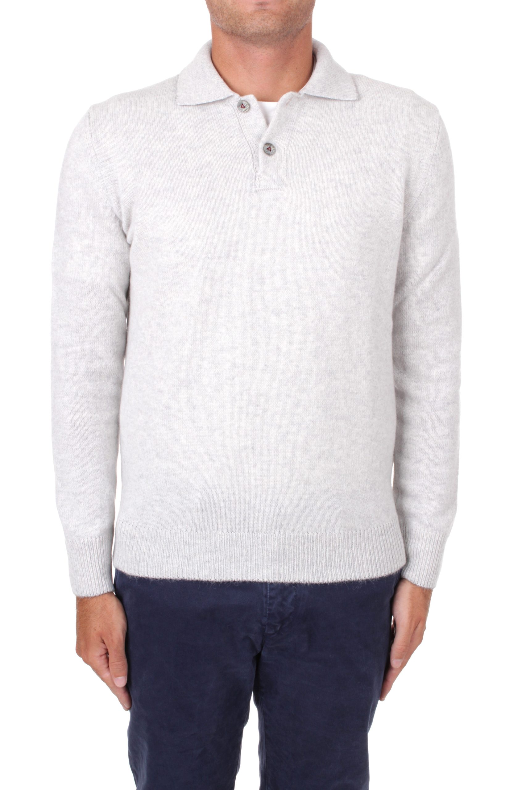 POLO MANICHE LUNGHE IN MAGLIA H953 IMPUNTURA PERLA 03