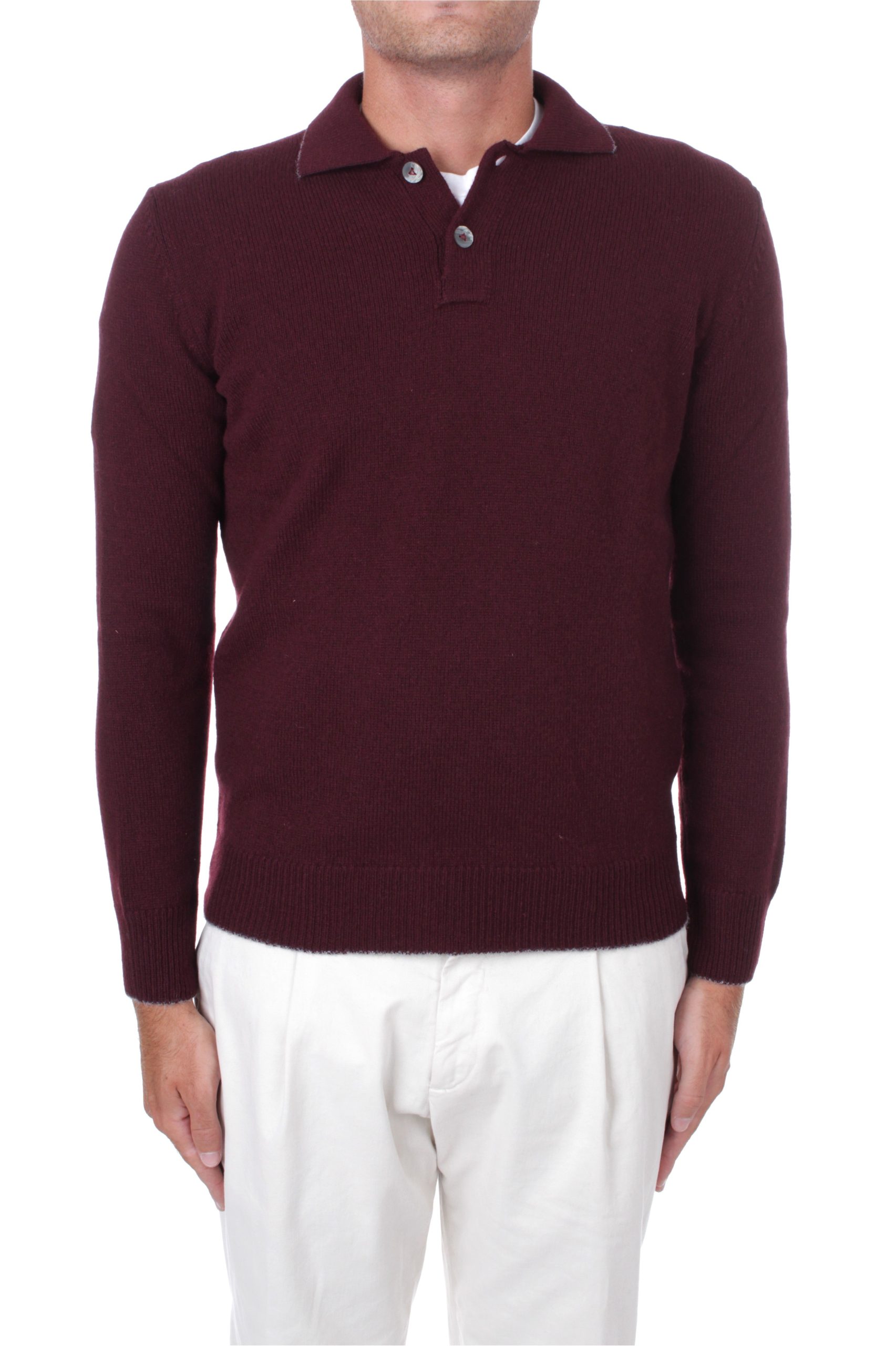 POLO MANICHE LUNGHE IN MAGLIA H953 IMPUNTURA BORDEAUX 51
