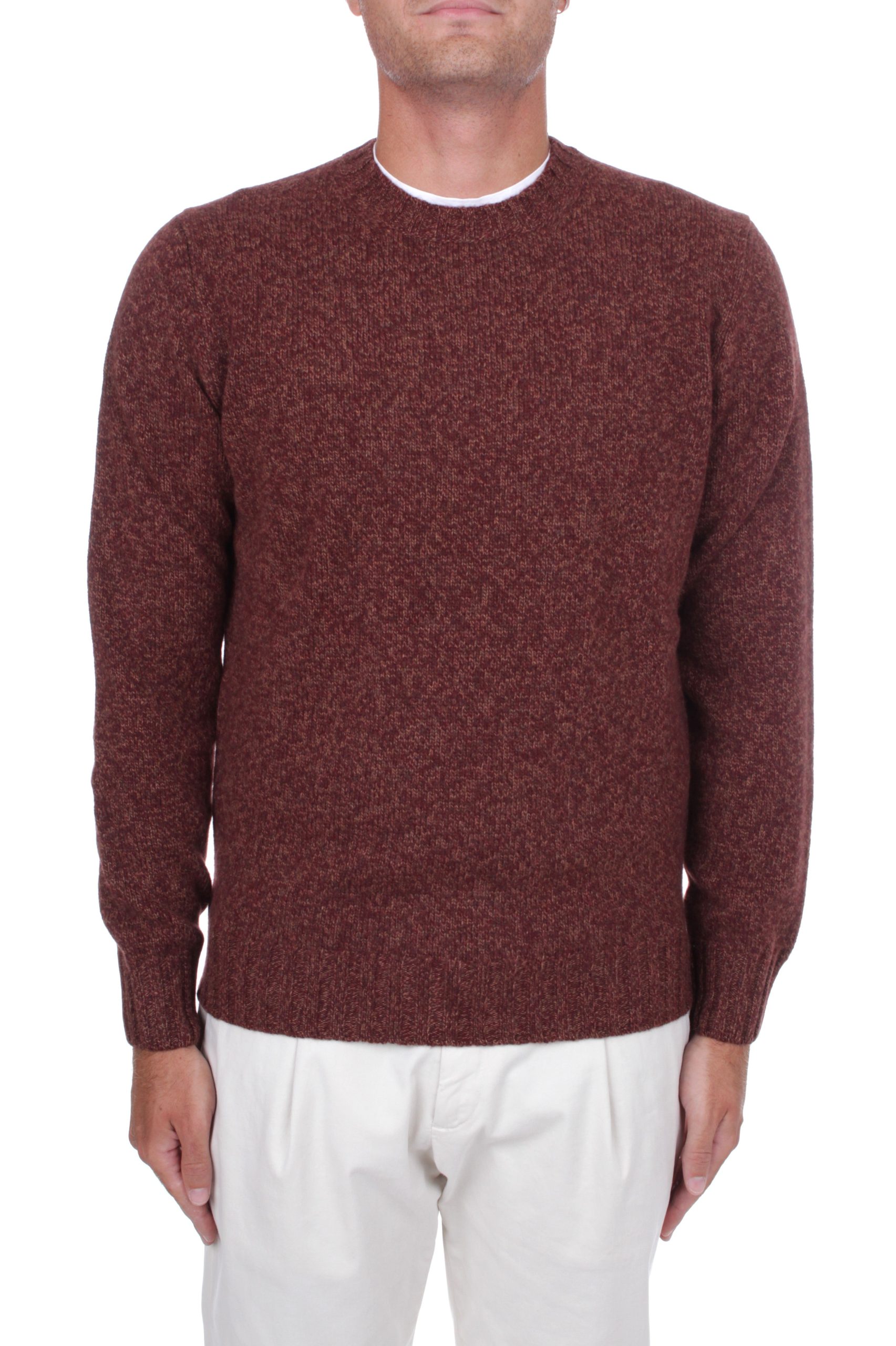 MAGLIONE GIROCOLLO ARROWS COGNAC-RUGGINE-BORDE 1838