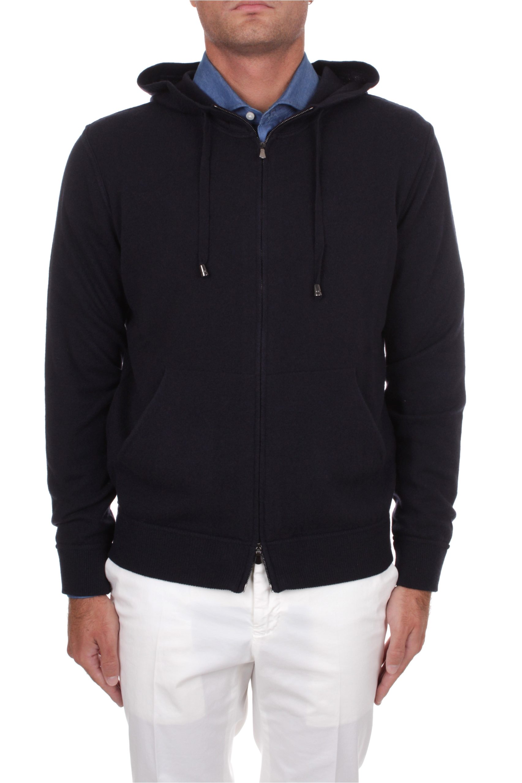 FELPA IN MAGLIA CON ZIP E CAPPUCCIO ARROWS OLTREMARE 891