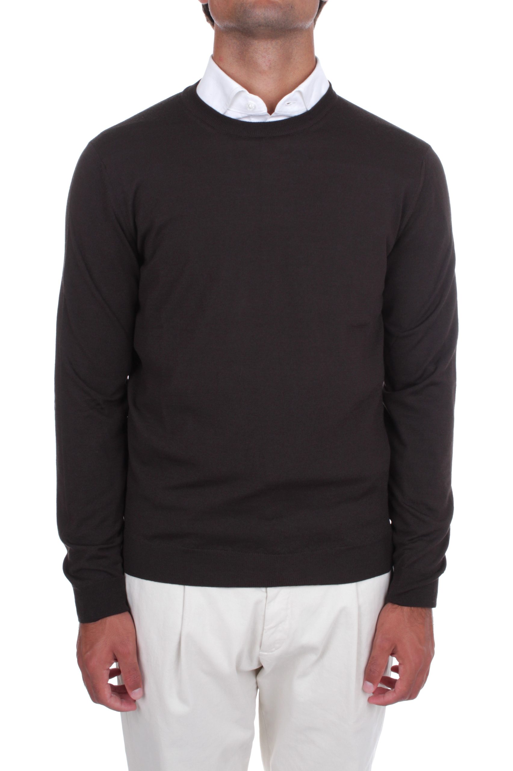 MAGLIA GIROCOLLO ZANONE FLEX WOOL MARRONE N1158