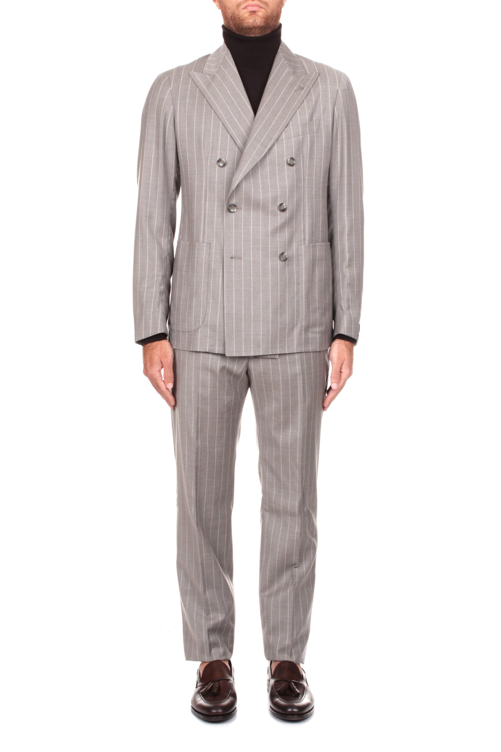 ABITO DOPPIOPETTO TAGLIATORE TORTORA GESSATO T1353