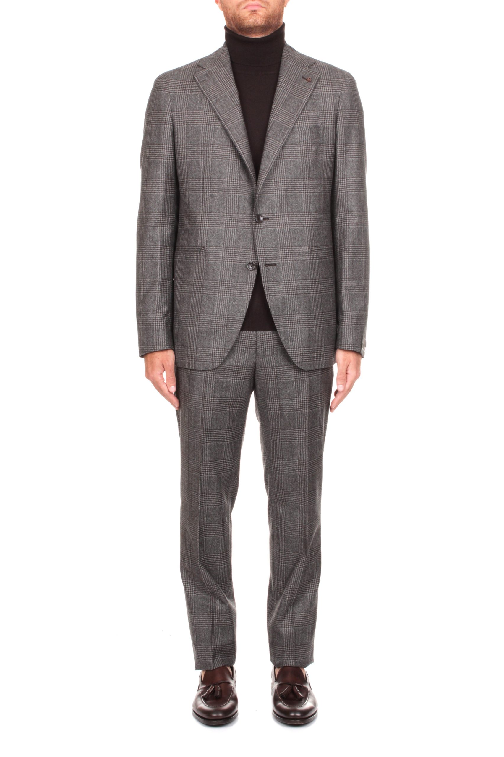 ABITO MONOPETTO TAGLIATORE MARRONE PRINCIPE DI GALLES M1356