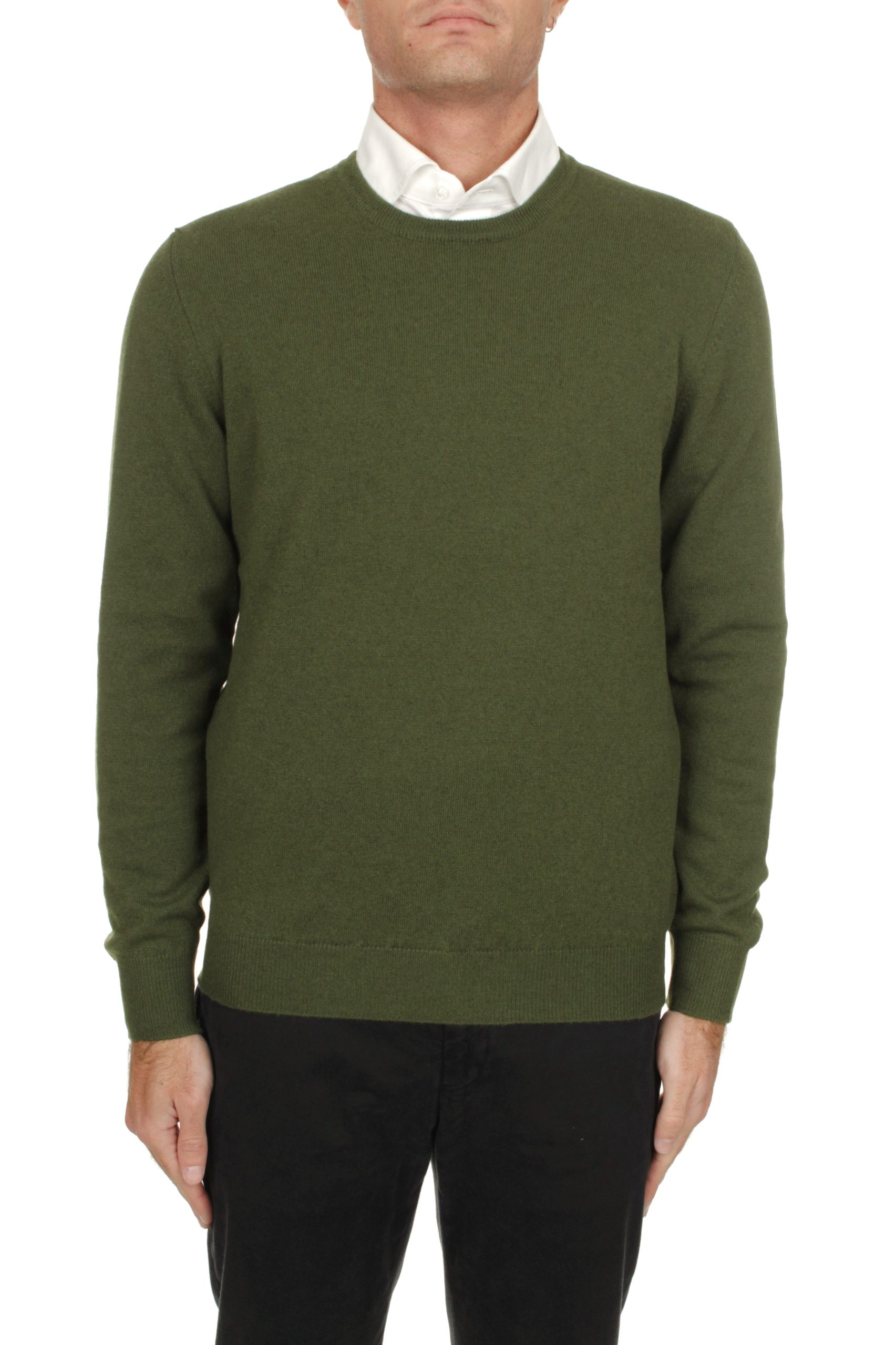 MAGLIA GIROCOLLO FEDELI CASHMERE OLIVA