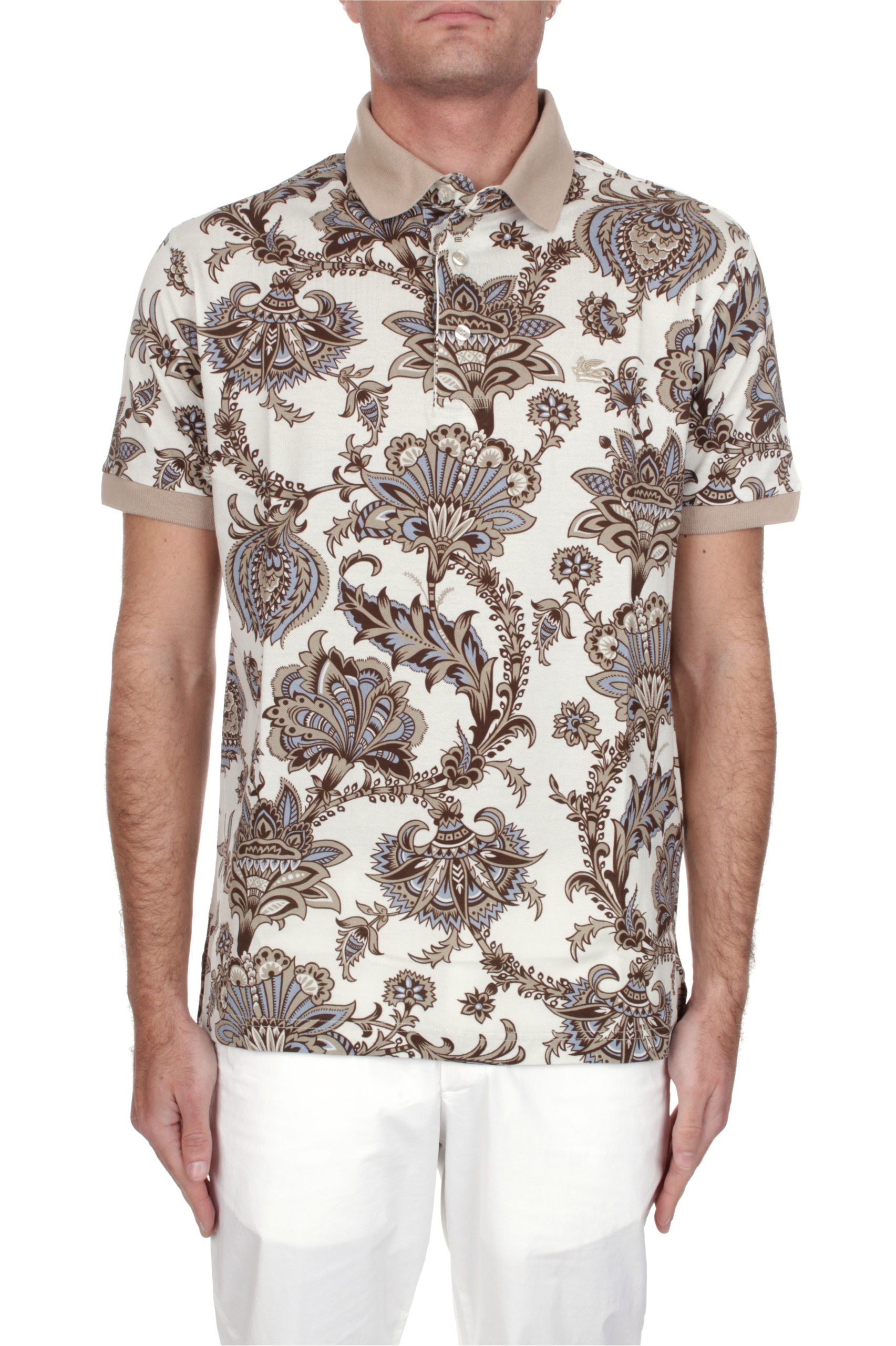 POLO MANICHE CORTE ETRO ROMA BEIGE X0820