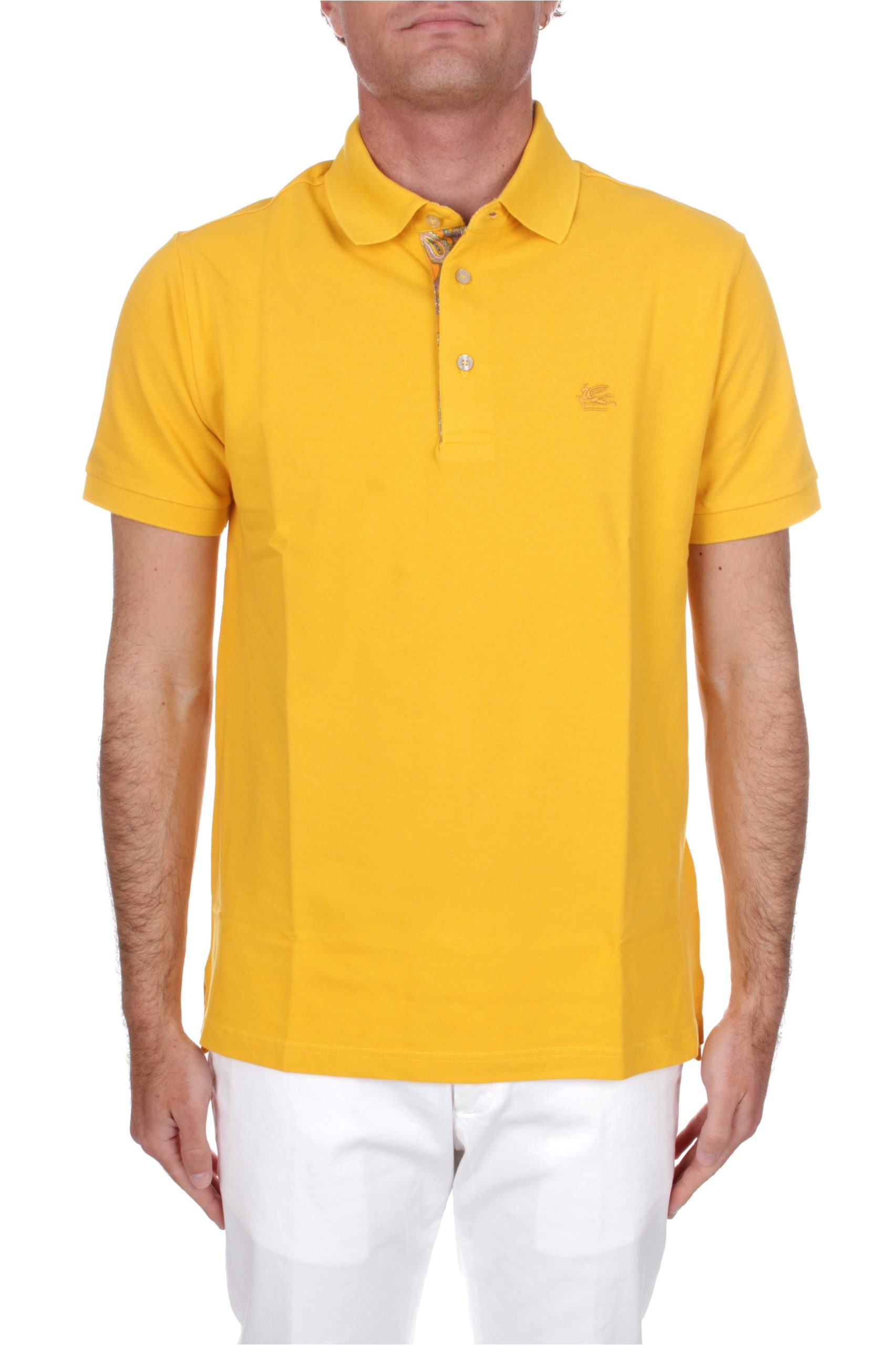 POLO MANICHE CORTE ETRO ROMA GIALLO OCRA A0968