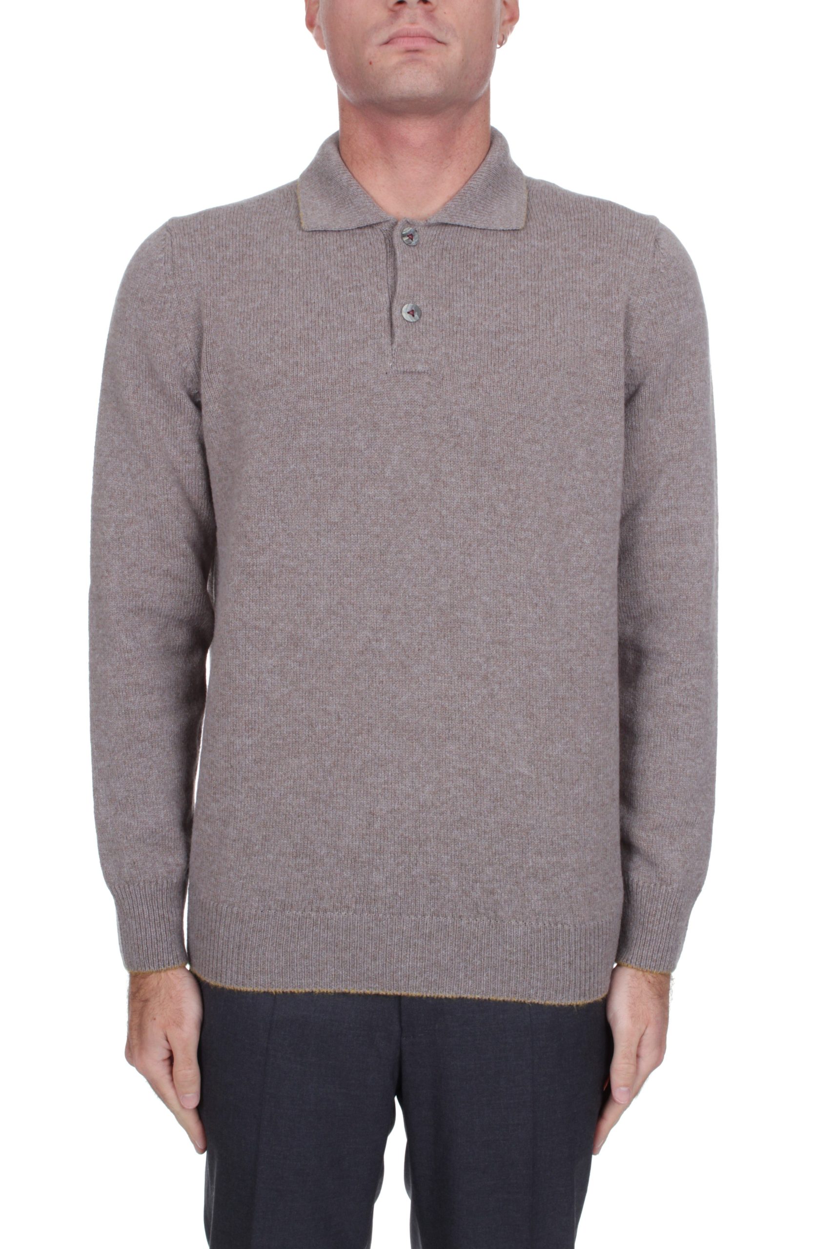 POLO MANICHE LUNGHE IN MAGLIA H953 IMPUNTURA NOCE 13