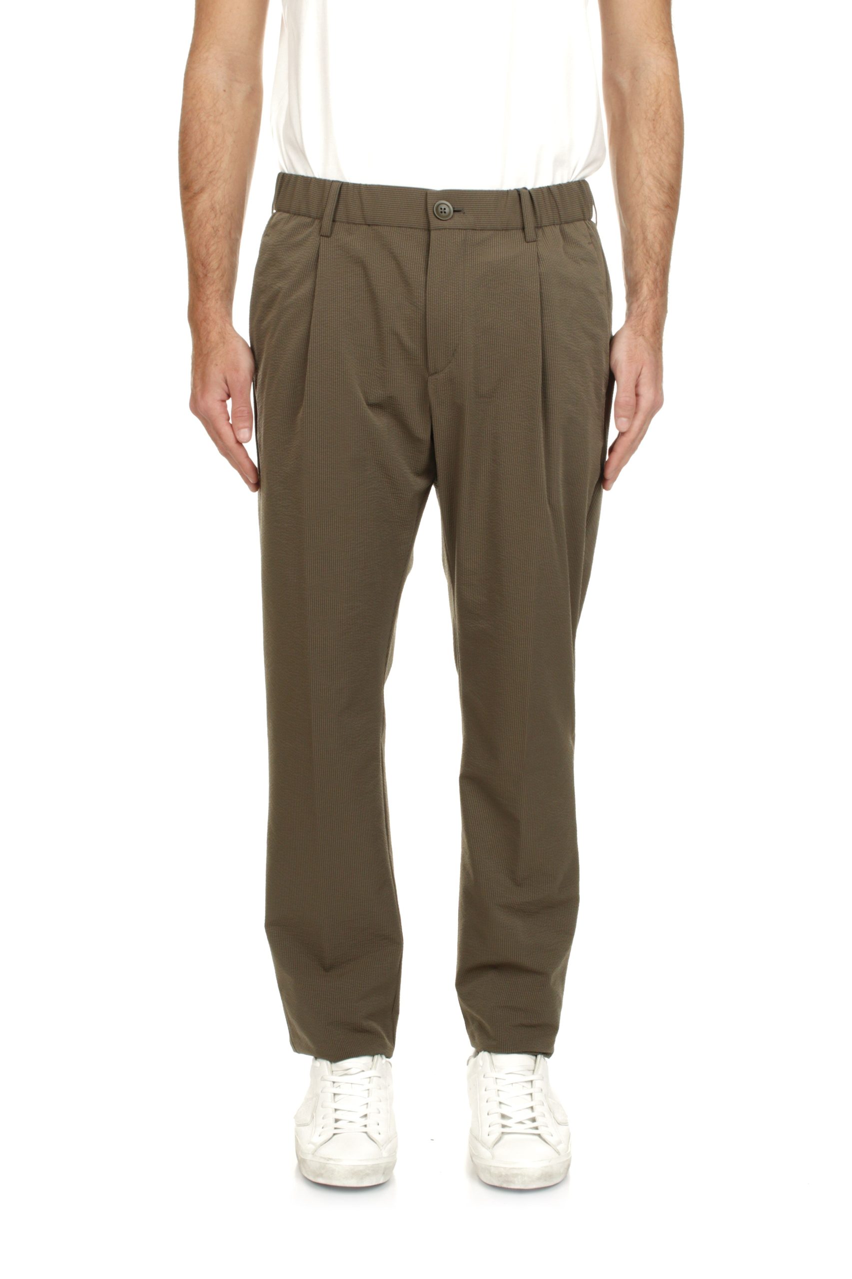 PANTALONI HERNO SEERCREASE VERDE MILITARE 7745