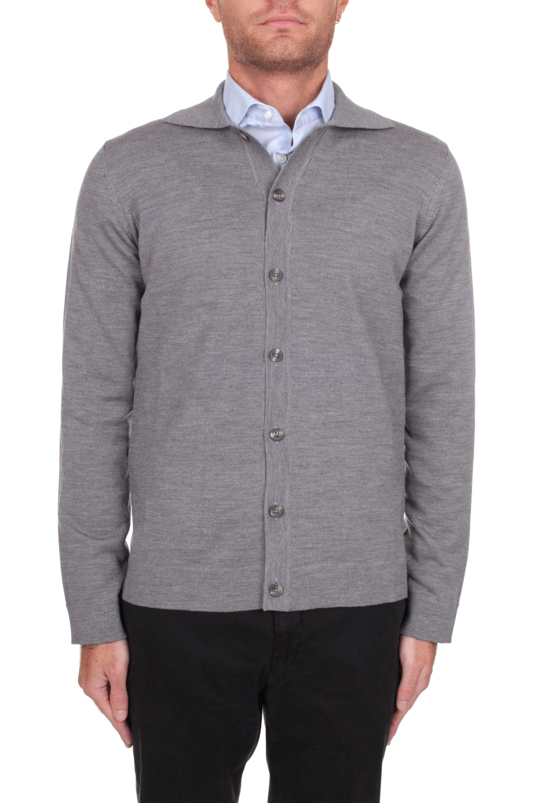 POLO CAMICIA MANICHE LUNGHE ALPHA STUDIO GRIGIO MEDIO 1000