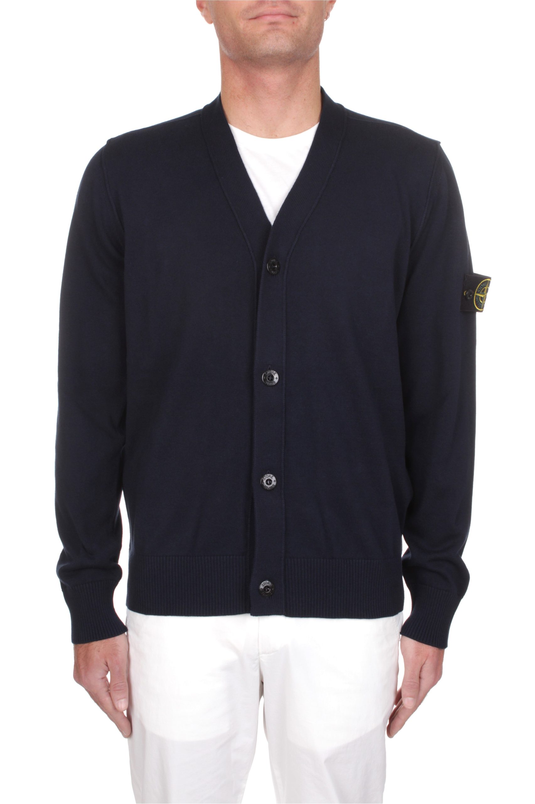 CARDIGAN STONE ISLAND BLEU V0020