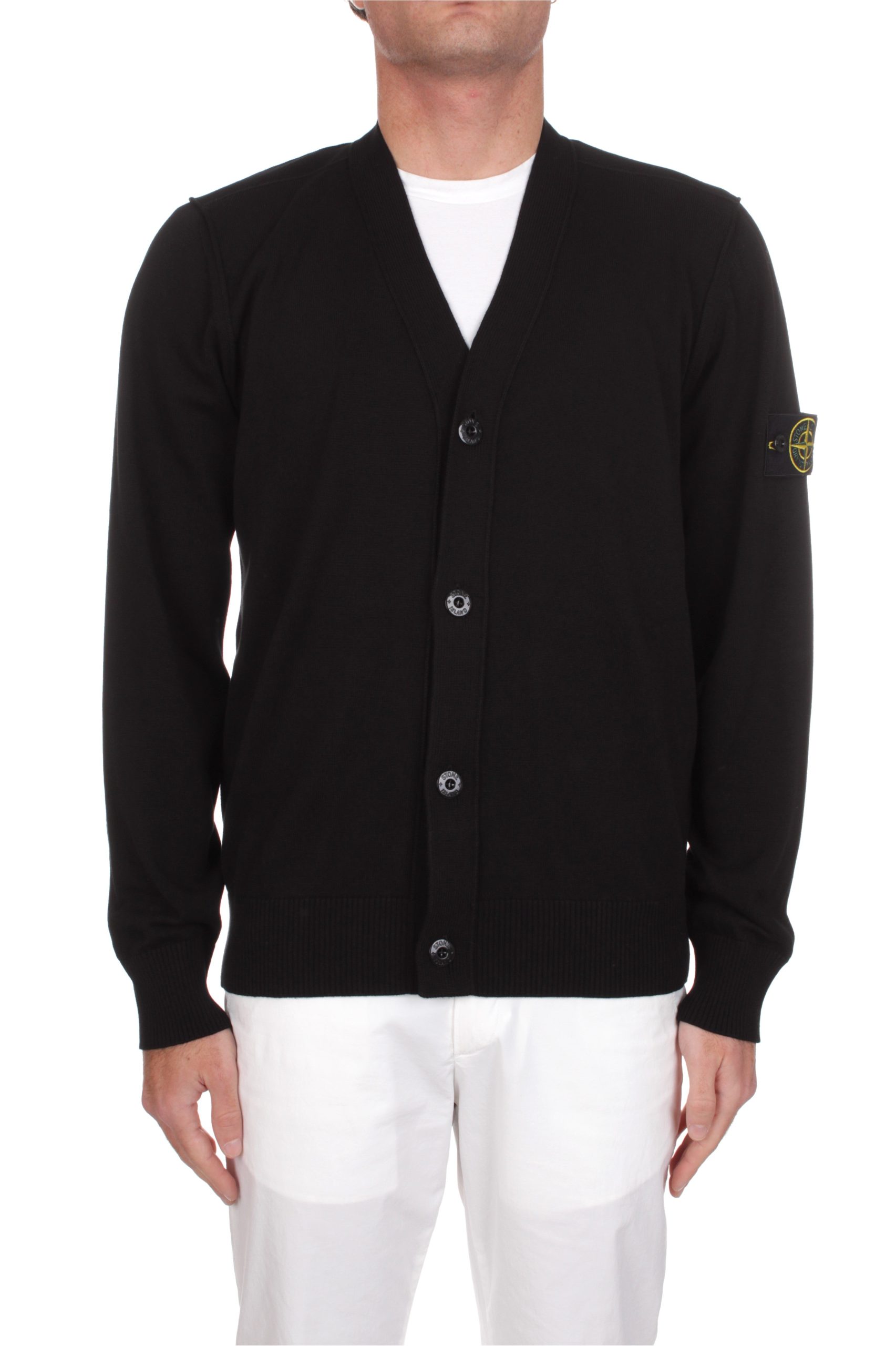 CARDIGAN STONE ISLAND NERO V0029