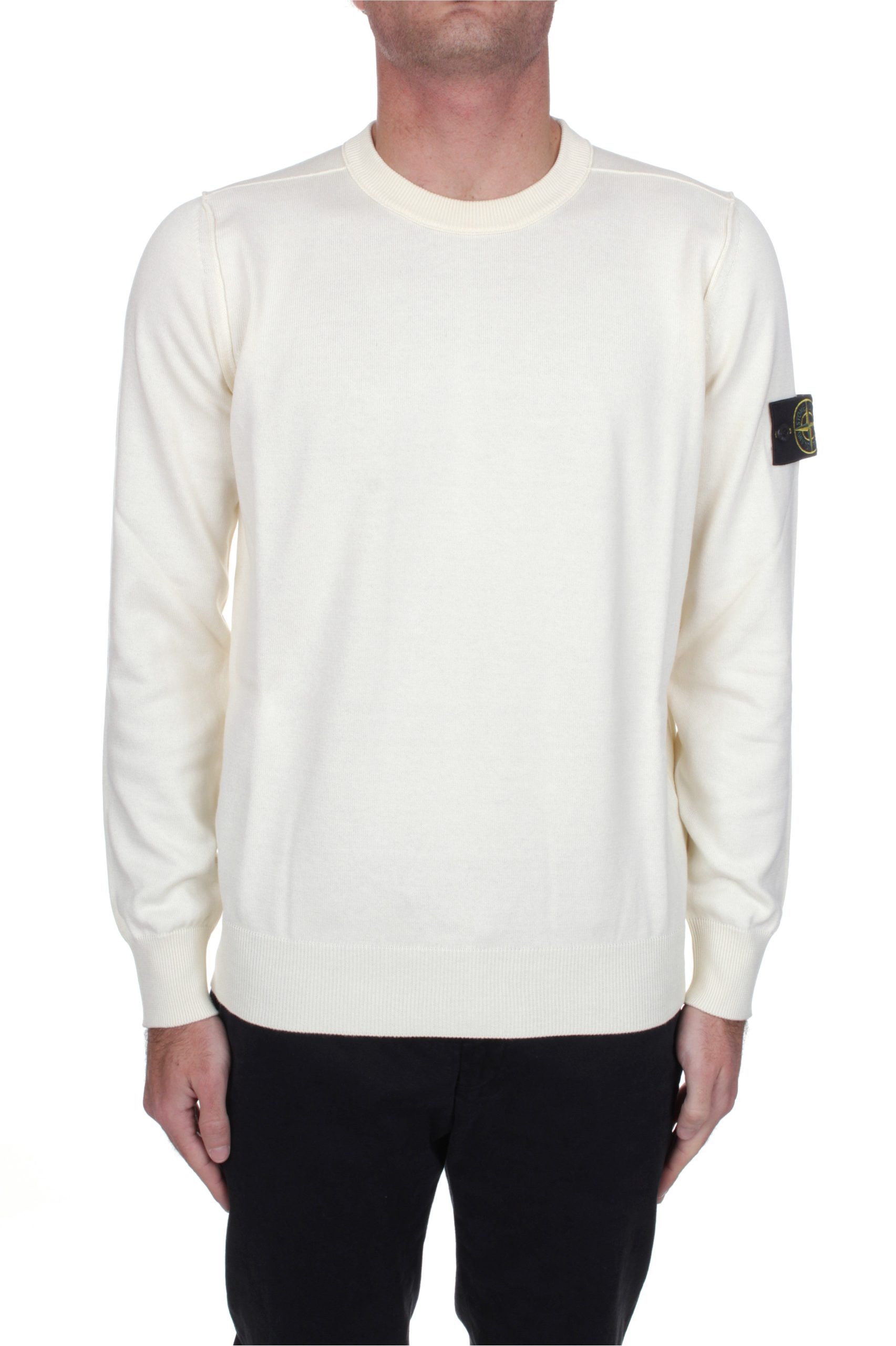 MAGLIA GIROCOLLO STONE ISLAND AVORIO V0093