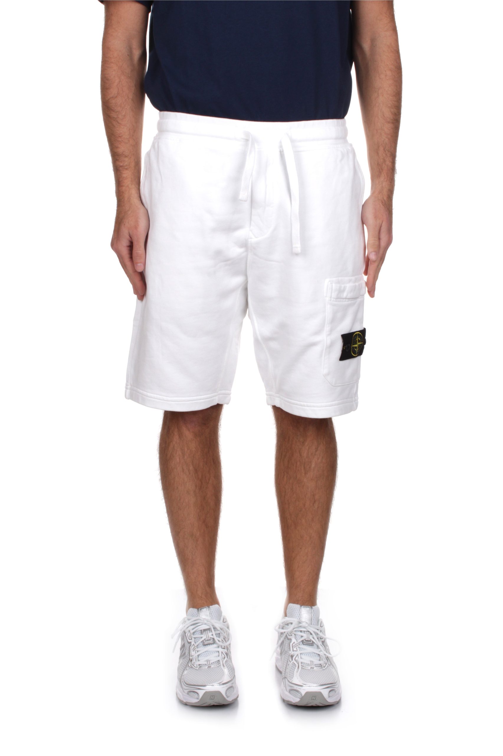 BERMUDA CARGO IN FELPA STONE ISLAND BIANCO V0001