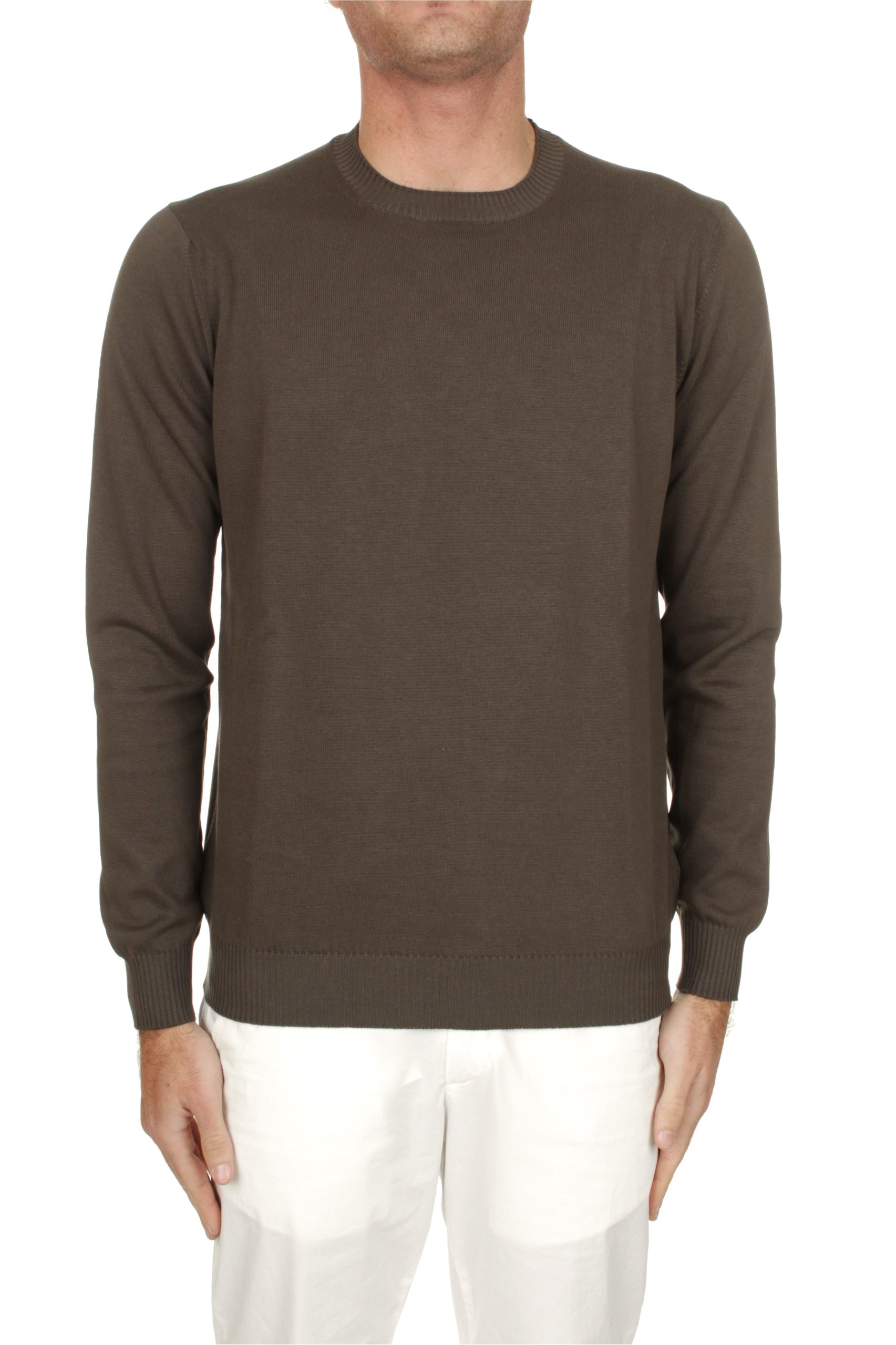 MAGLIA GIROCOLLO FEDELI CASHMERE GIZA VERDE MILITARE 811