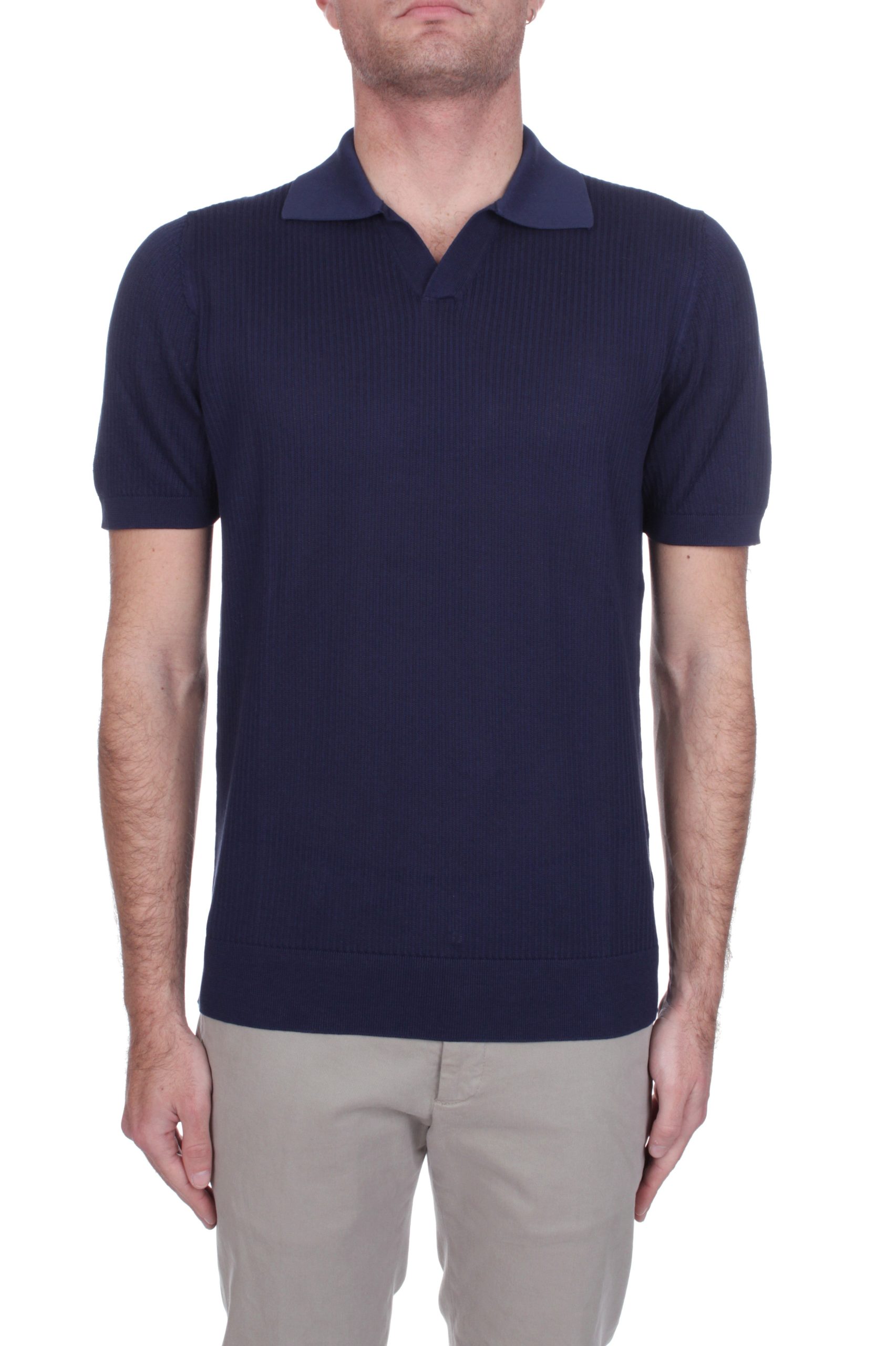 POLO MANICHE CORTE FEDELI CASHMERE GIZA BLU 626