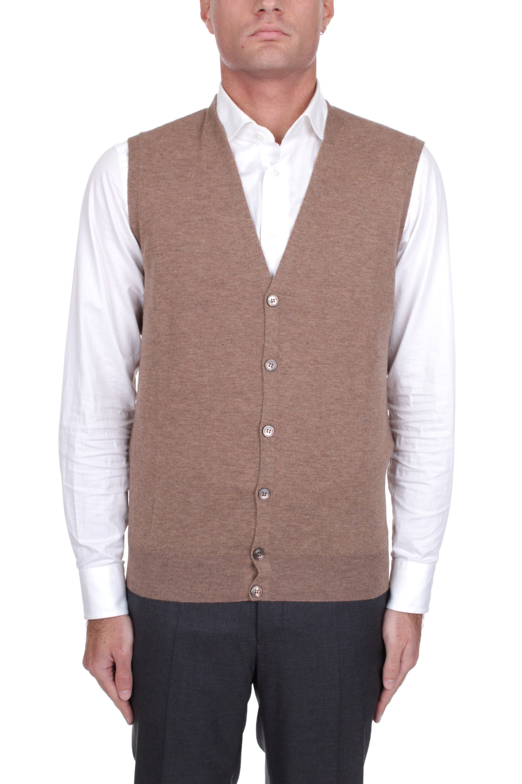 GILET CON BOTTONI LA FILERIA MARRONE 126