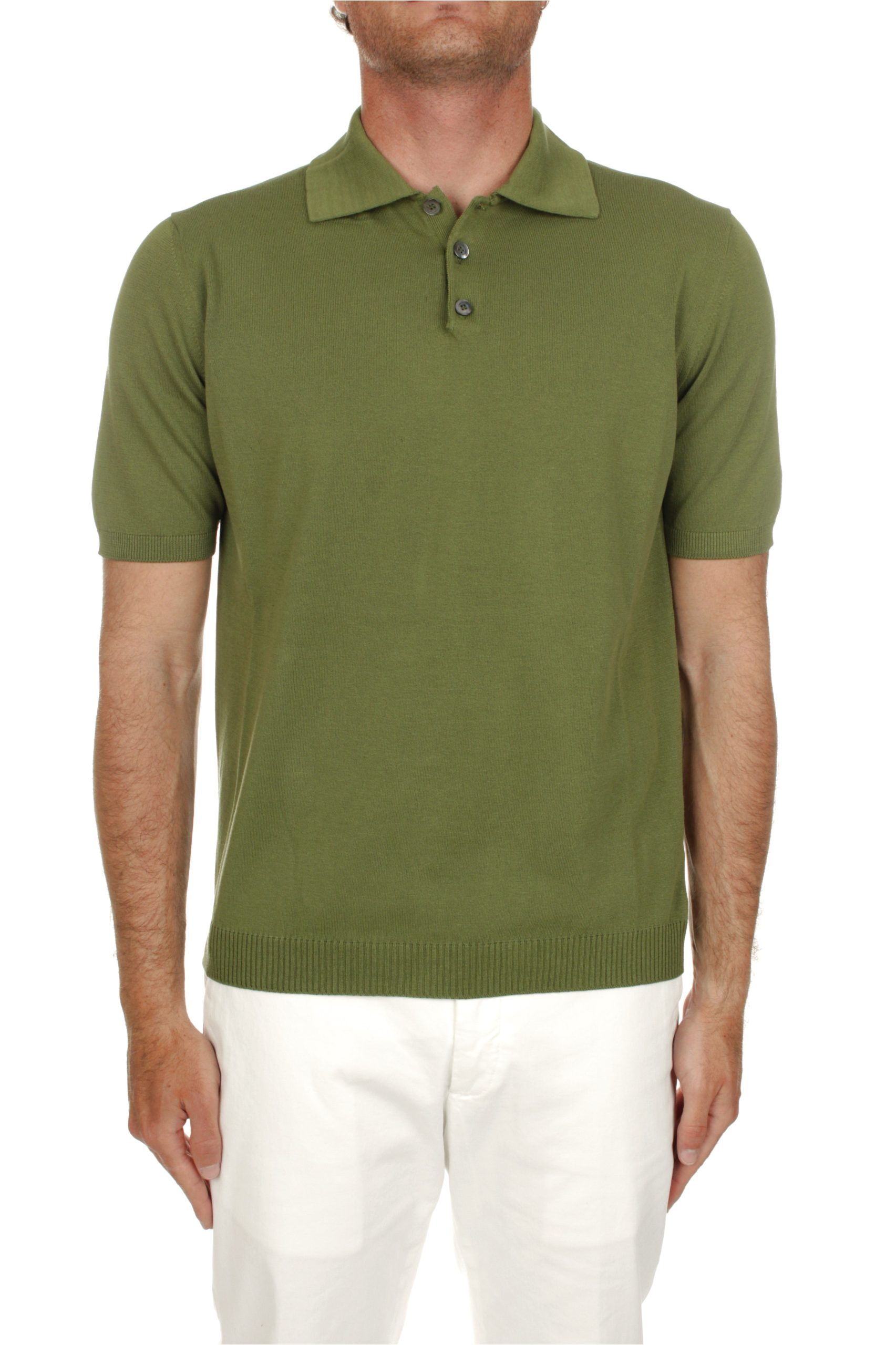 POLO MANICHE CORTE ALPHA STUDIO CREPE ARMY 1005