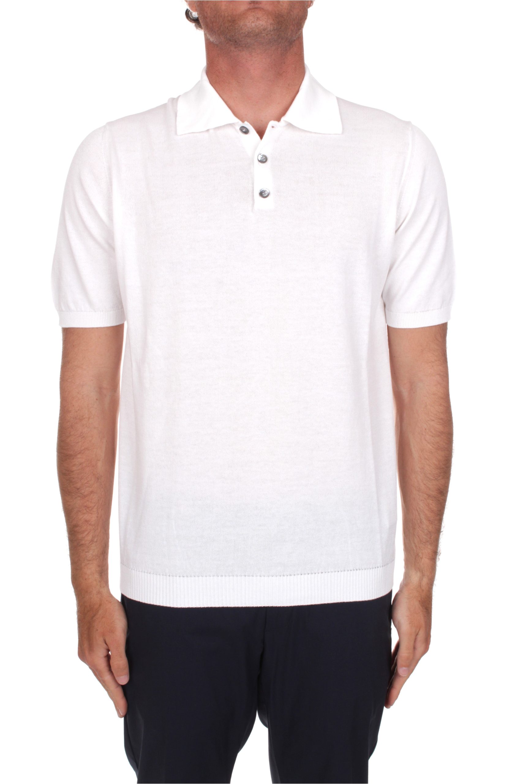 POLO MANICHE CORTE ALPHA STUDIO CREPE BIANCO 1000