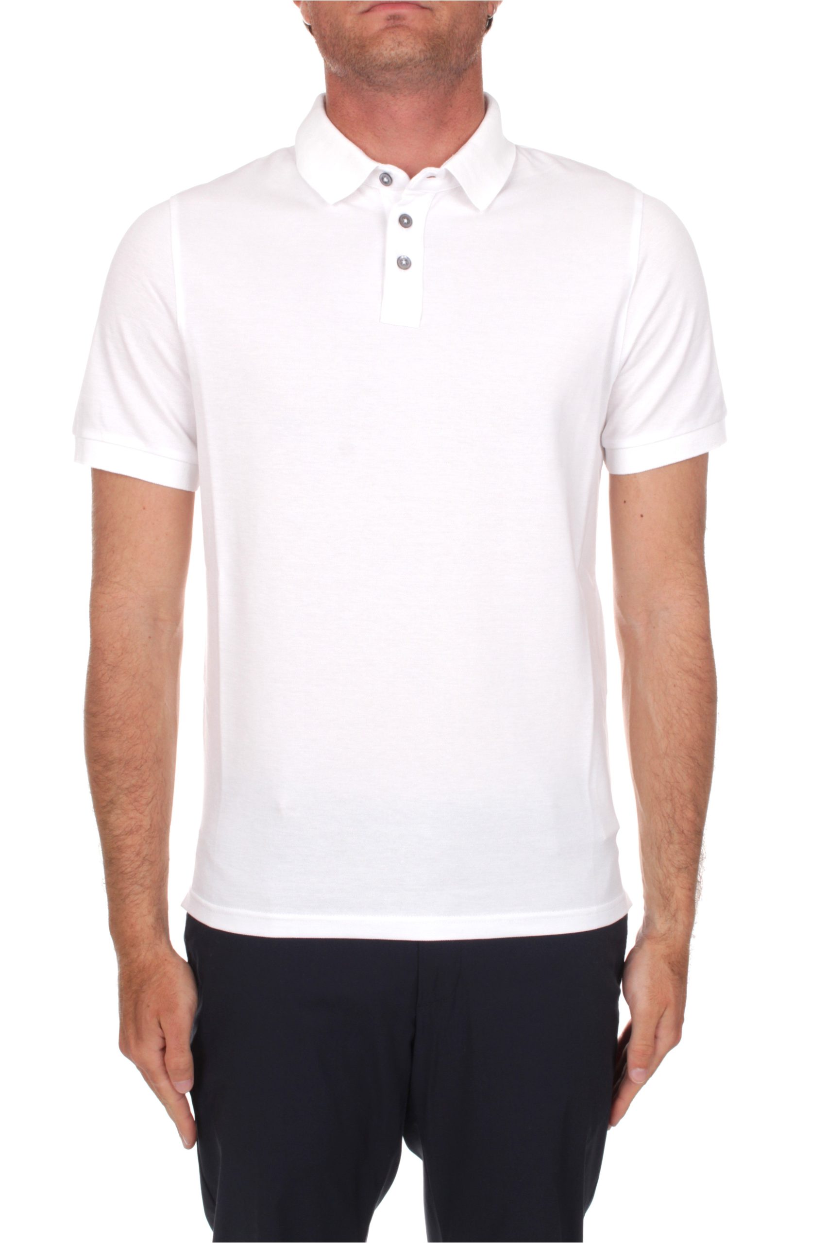 POLO MANICHE CORTE ALPHA STUDIO PIQUET BIANCO 1000