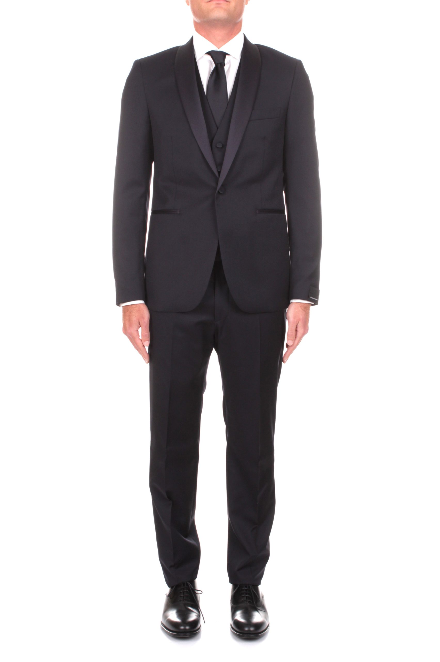 SMOKING CON GILET TAGLIATORE BLU B5013