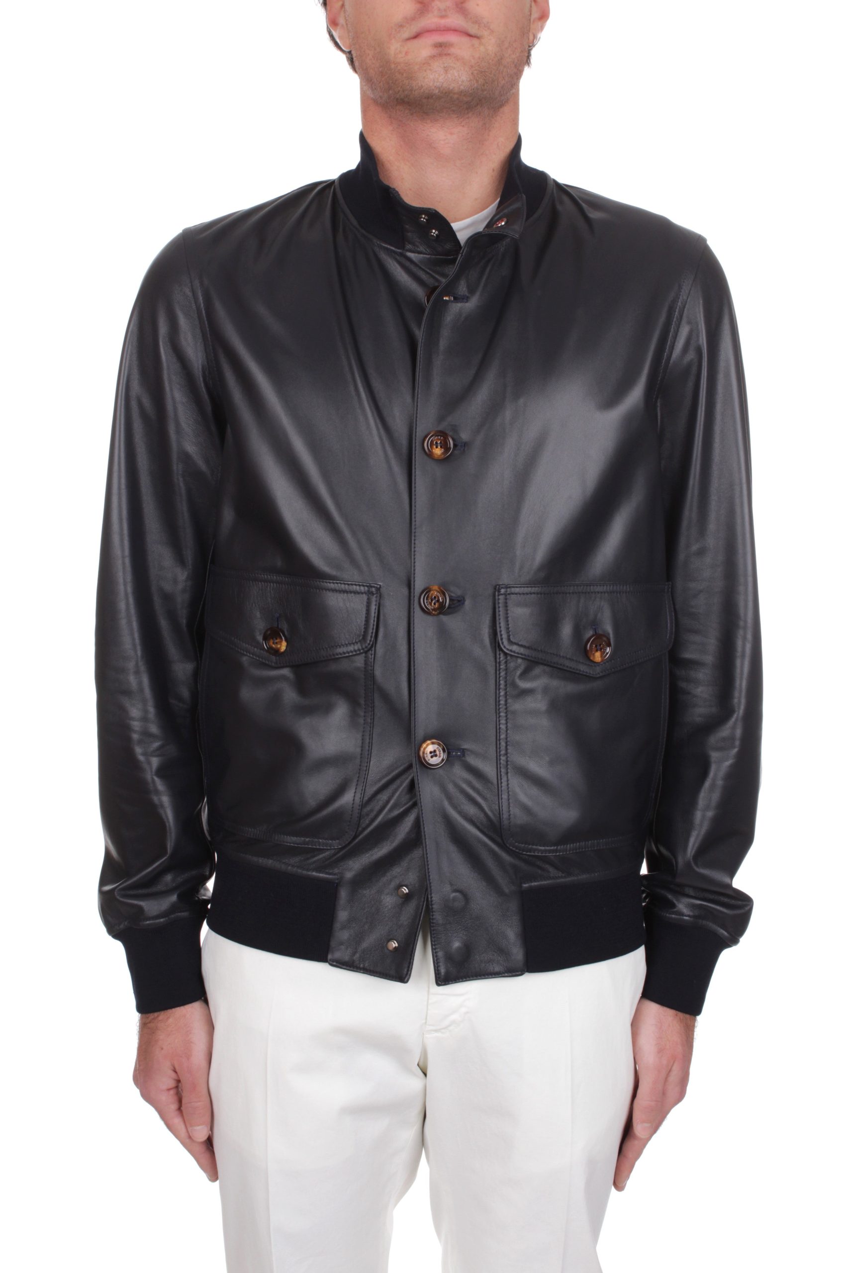 GIUBBOTTO IN PELLE KIRED PIER NAVY BLUE