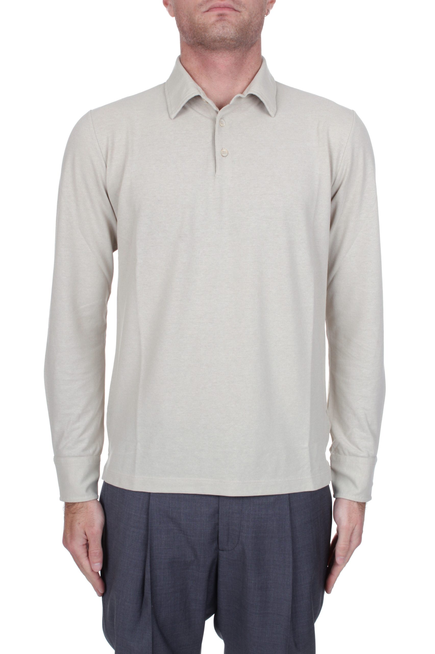 POLO MANICHE LUNGHE ZANONE ICE COTTON SABBIA Z1936