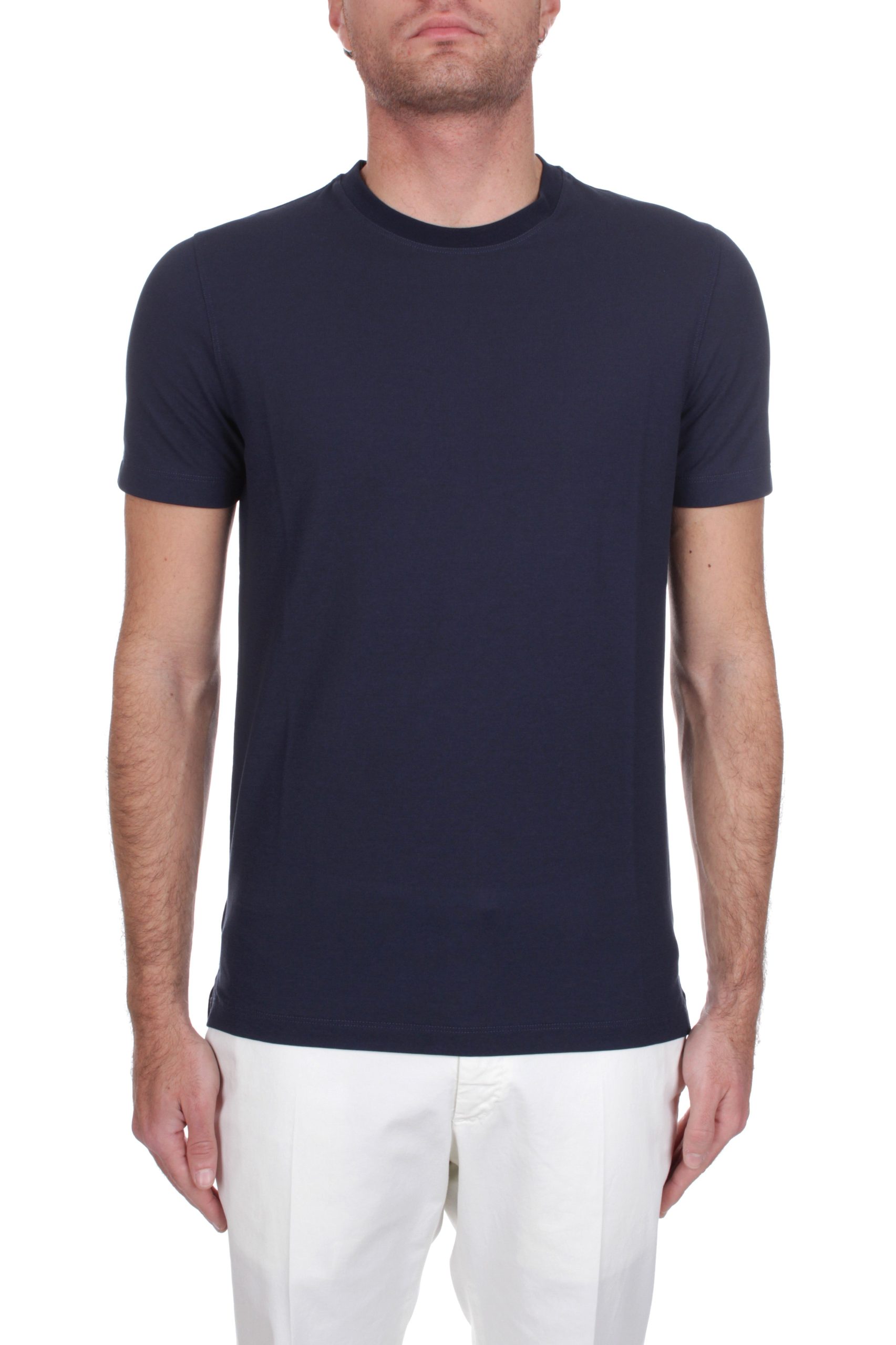 T-SHIRT MANICHE CORTE ZANONE ICE COTTON BLU COPIATIVO Z0178
