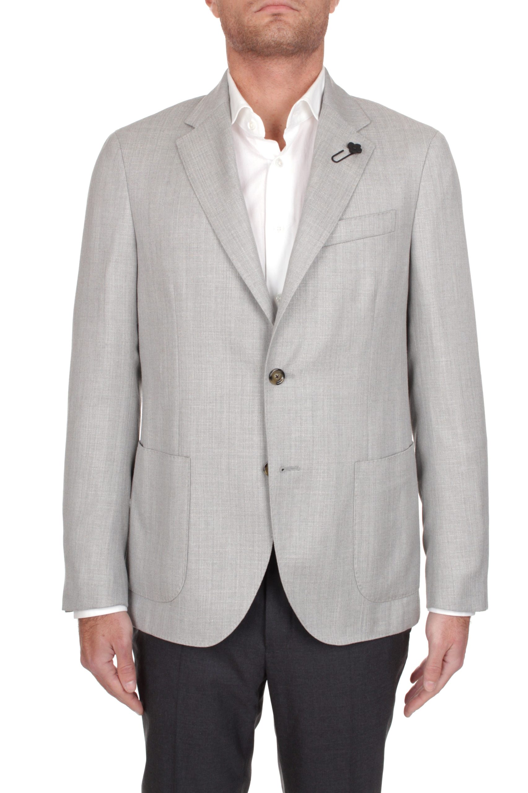 BLAZER MONOPETTO LARDINI ICONIC GRIGIO PERLA 910