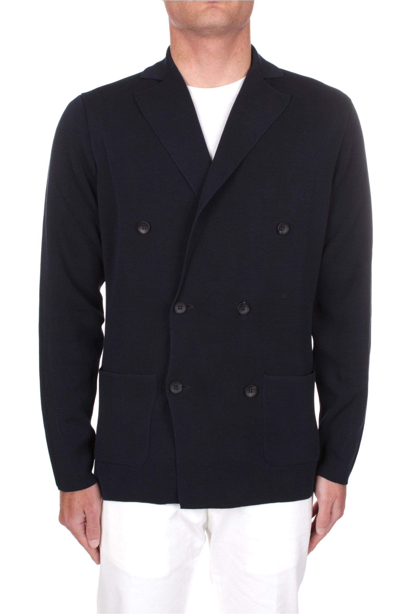 BLAZER DOPPIOPETTO IN MAGLIA ARROWS BLU 890