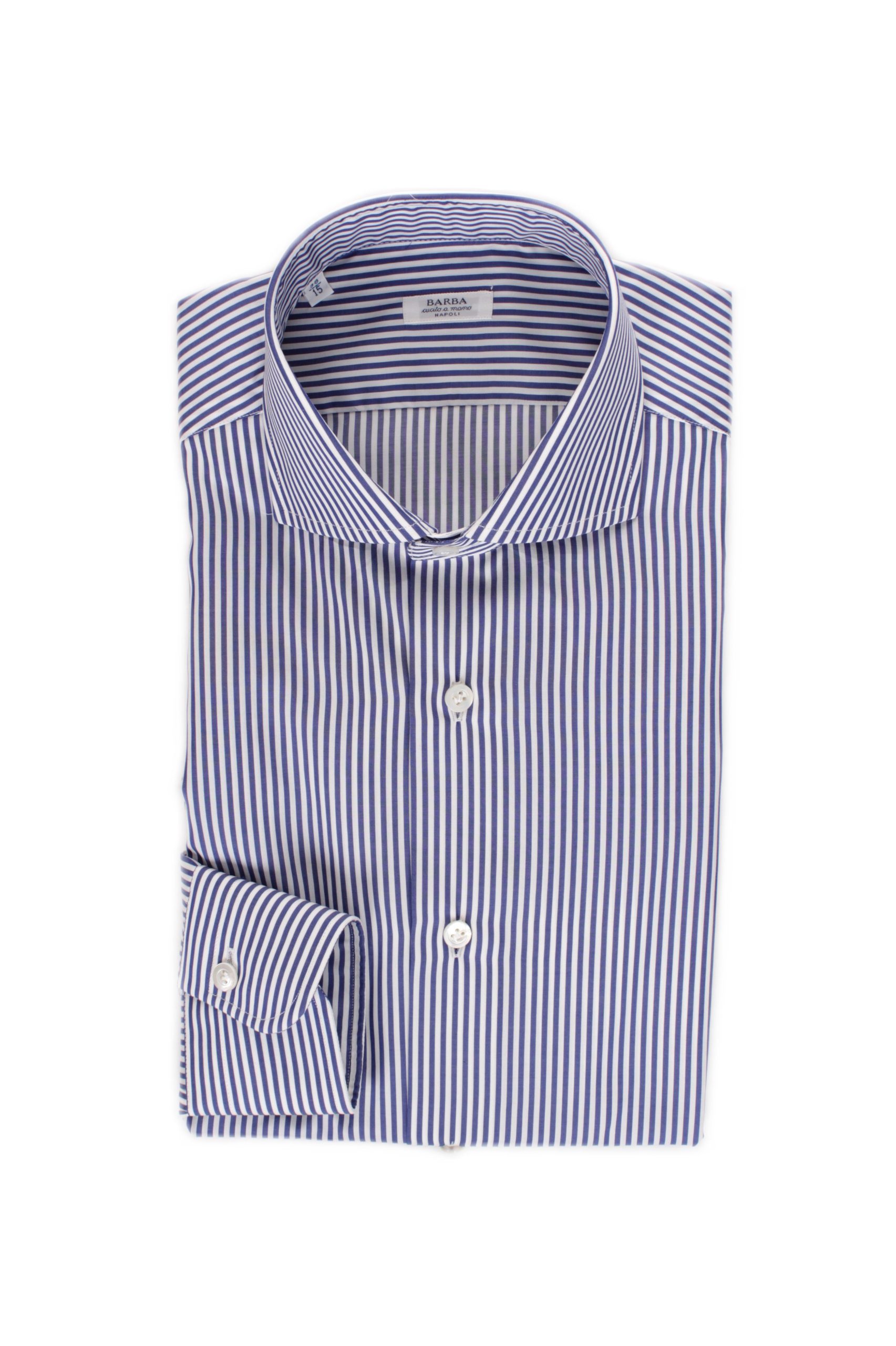 CAMICIA COLLO FRANCESE BARBA RIGHE BIANCO BLU 3