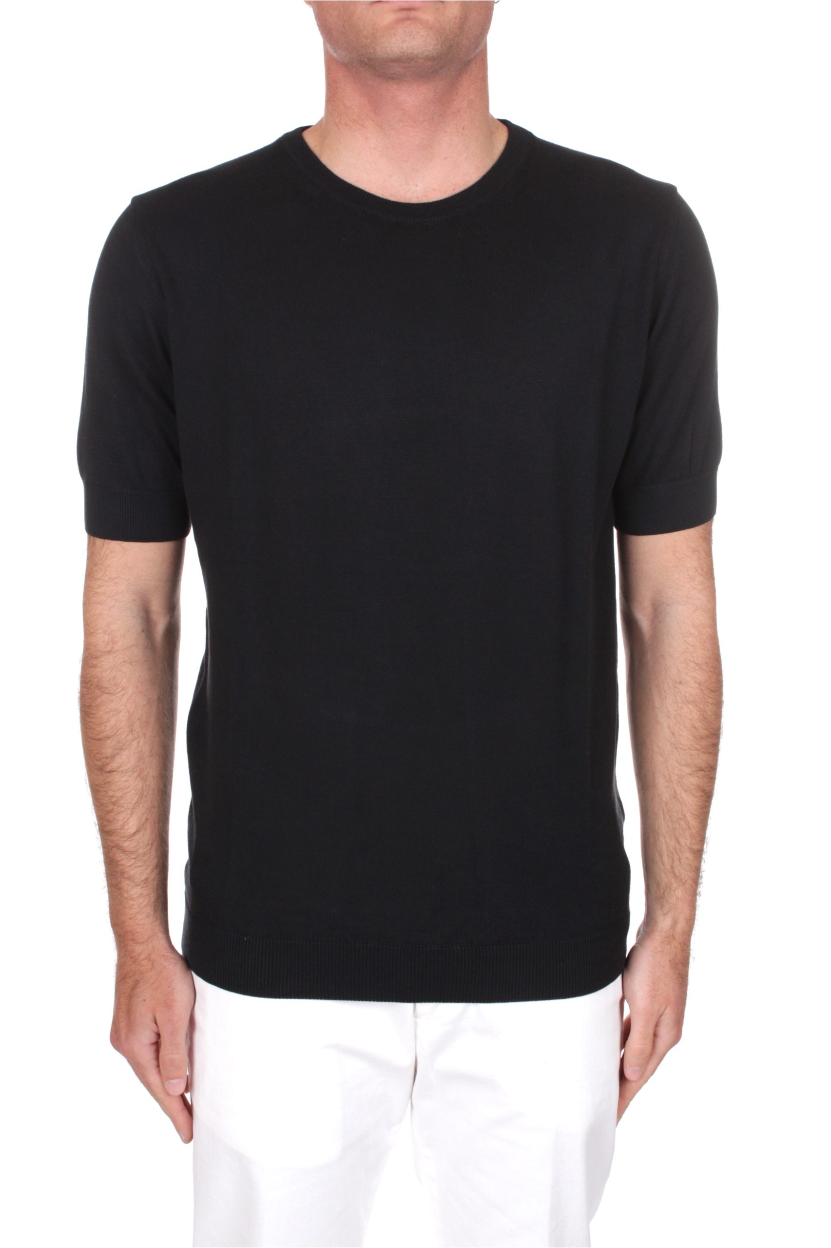 T-SHIRT MANICHE CORTE IN MAGLIA H953 NERO 8