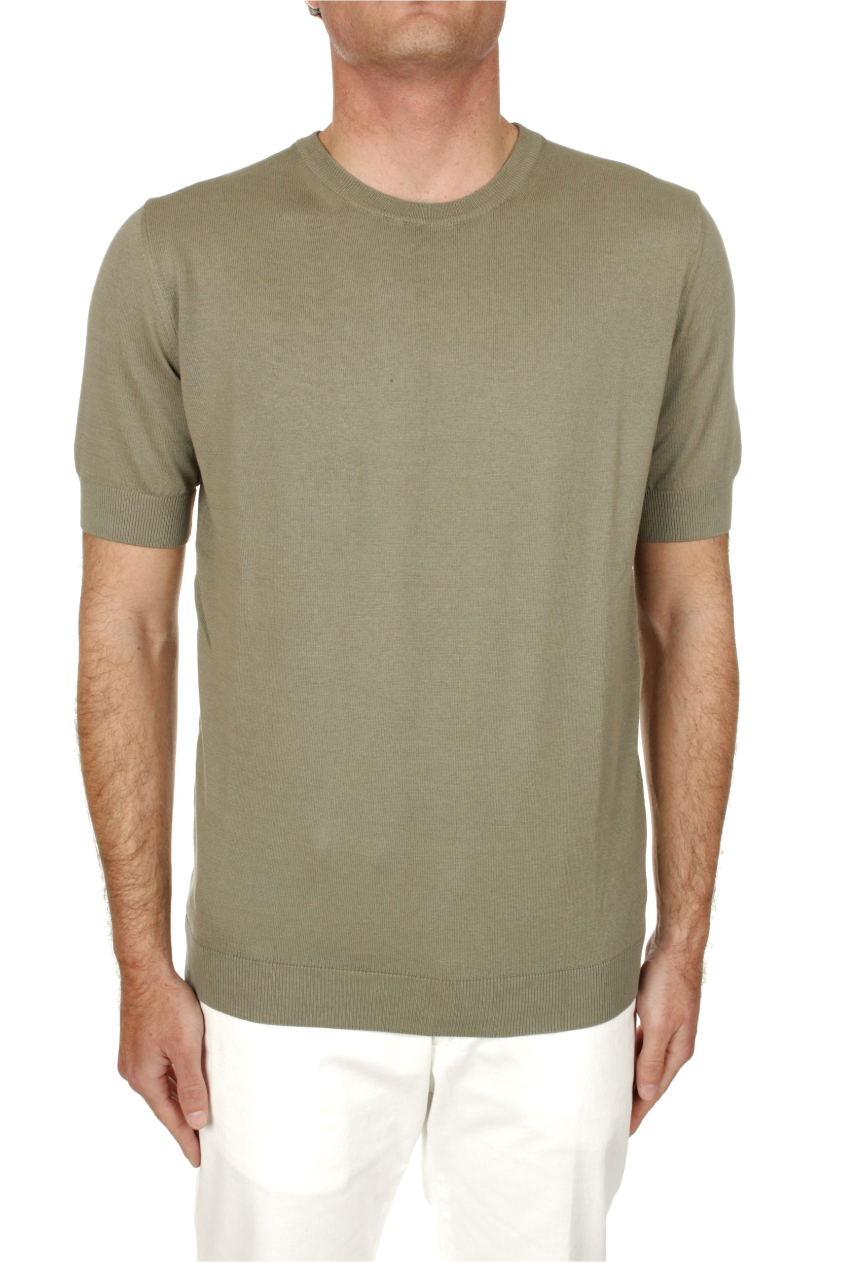 T-SHIRT MANICHE CORTE IN MAGLIA H953 VERDE 13