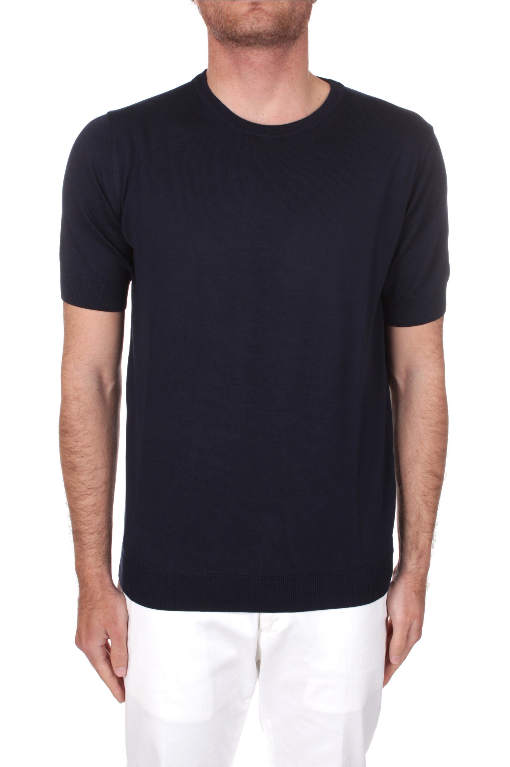 T-SHIRT MANICHE CORTE IN MAGLIA H953 NAVY 90