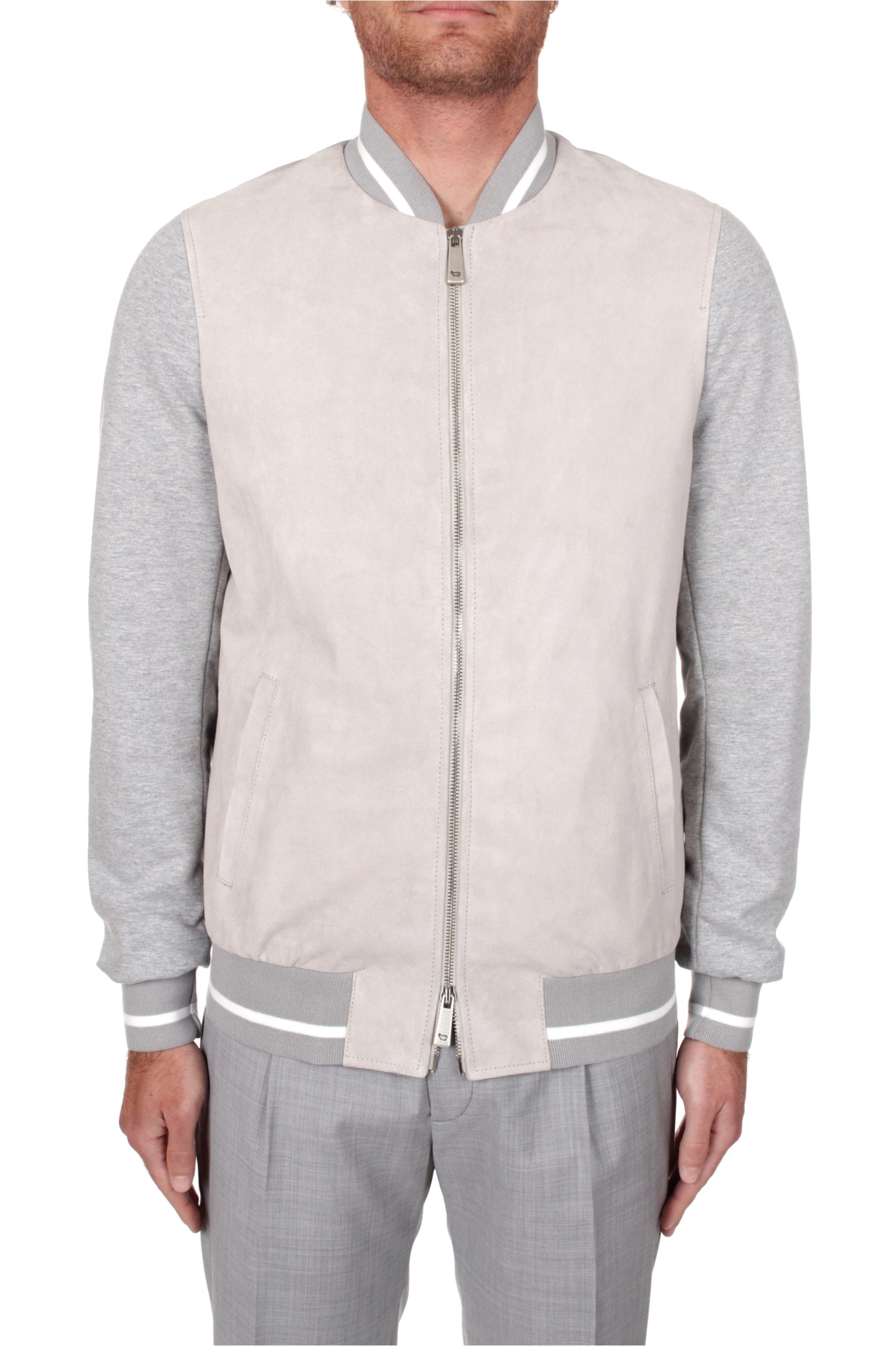 GIUBBINO IN PELLE DETWELVE GRIGIO ACCIAIO